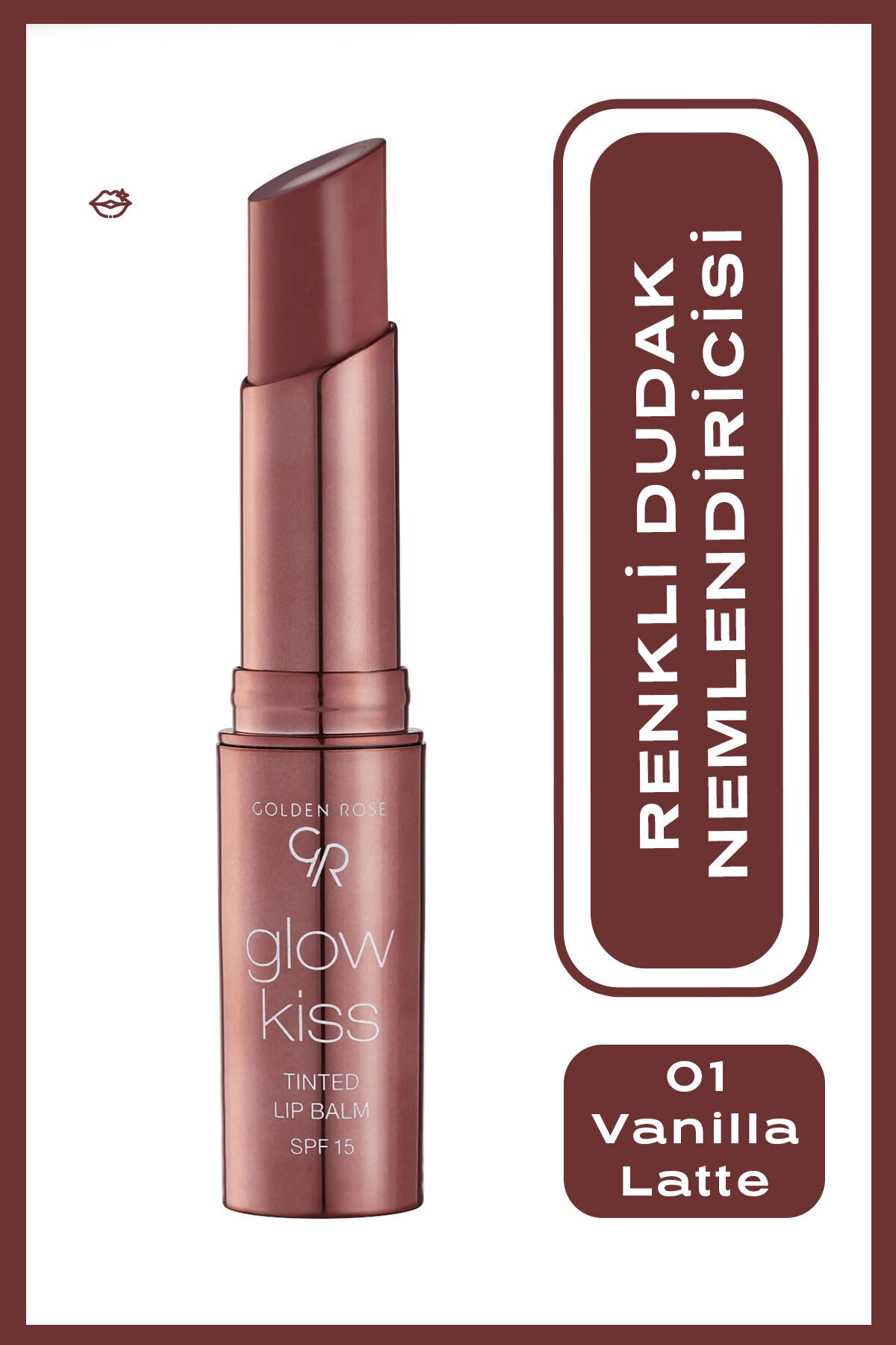 GOLDEN ROSE GLOW KISS TINTED LIP BALM VANILLA NO 01-