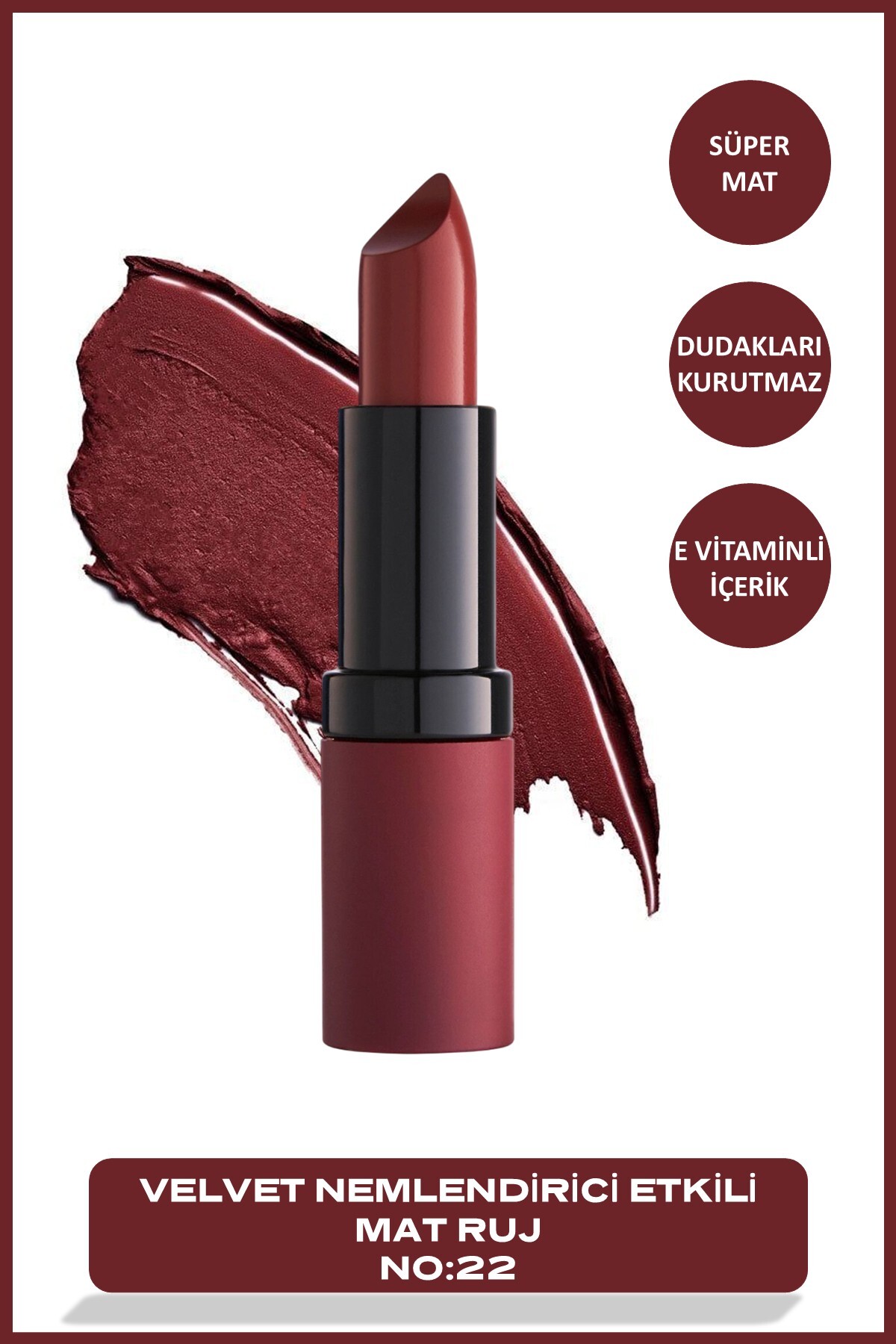 Golden Rose Mat Ruj - Velvet Matte Lipstick No: 22-