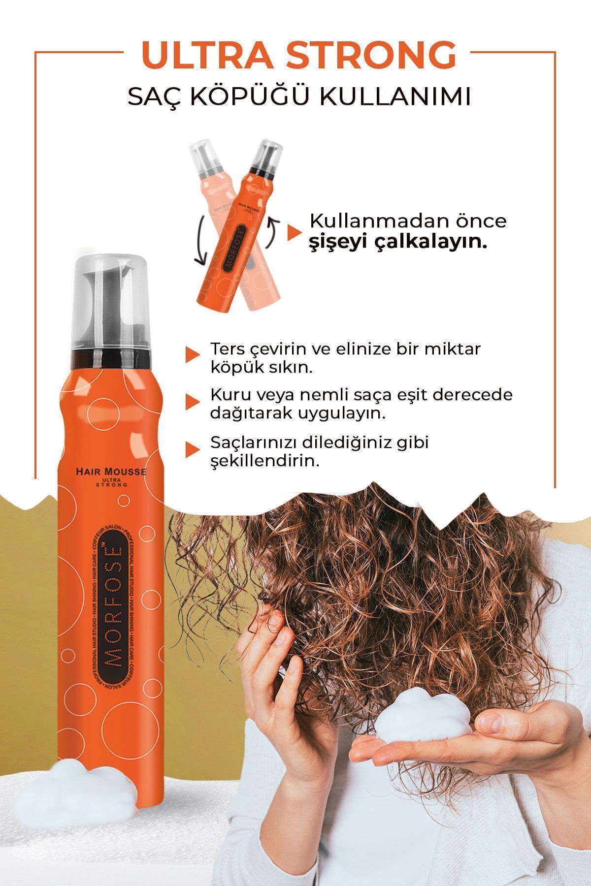Morfose Ultra Strong Saç Köpüğü (TURUNCU) 200 ml-