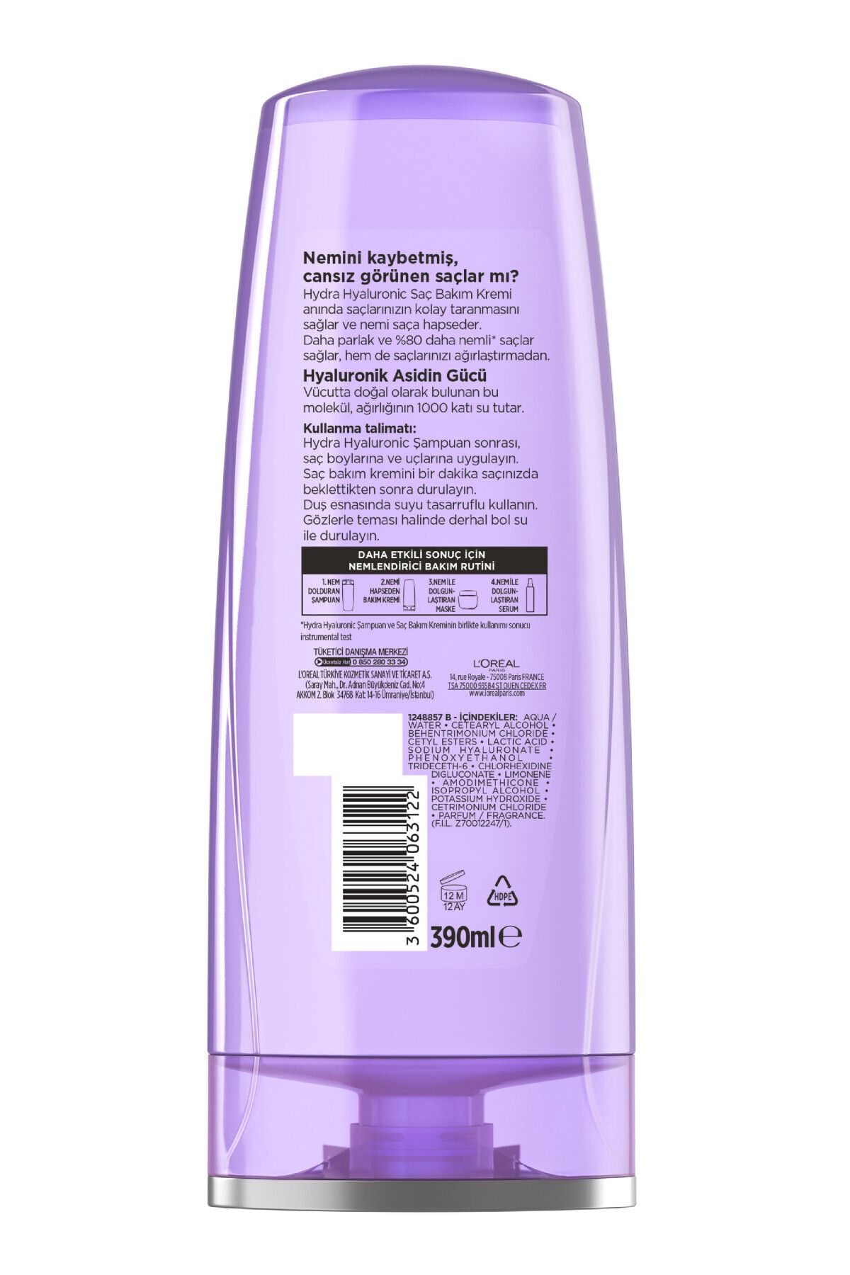 ELSEVE HYDRA HYALURONİC NEM DOLGUNLAŞTIRAN SAÇ KREMİ 390ML-