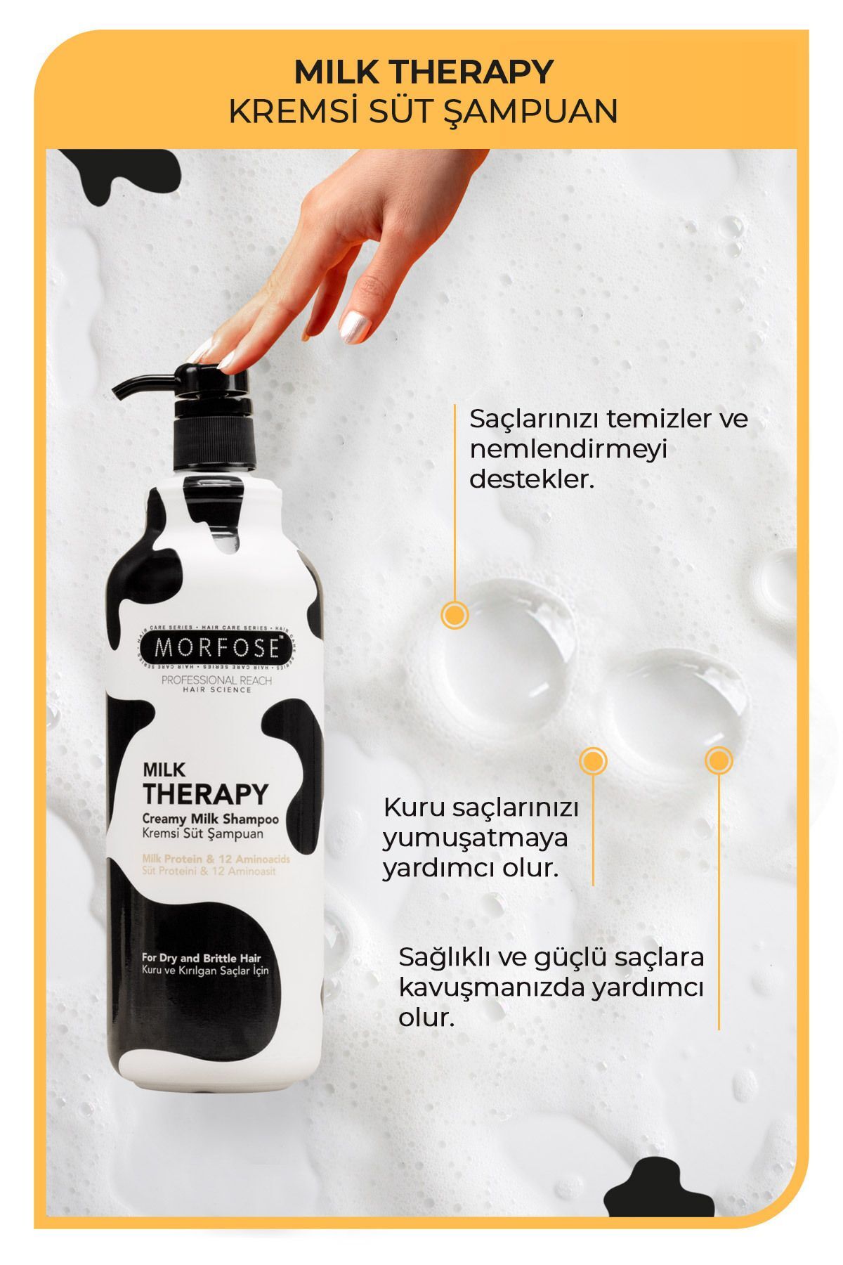 MORFOSE MİLK THERAPY SÜT PROTEİNLİ ŞAMPUAN 1000 ML-