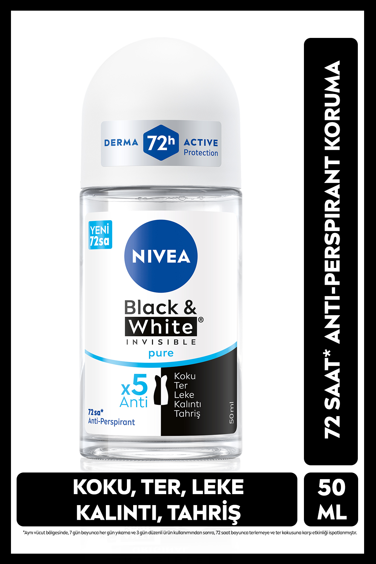 NİVEA KADIN BLACK&WHİTE INVİSİBLE PURE ROLL ON 50ML-
