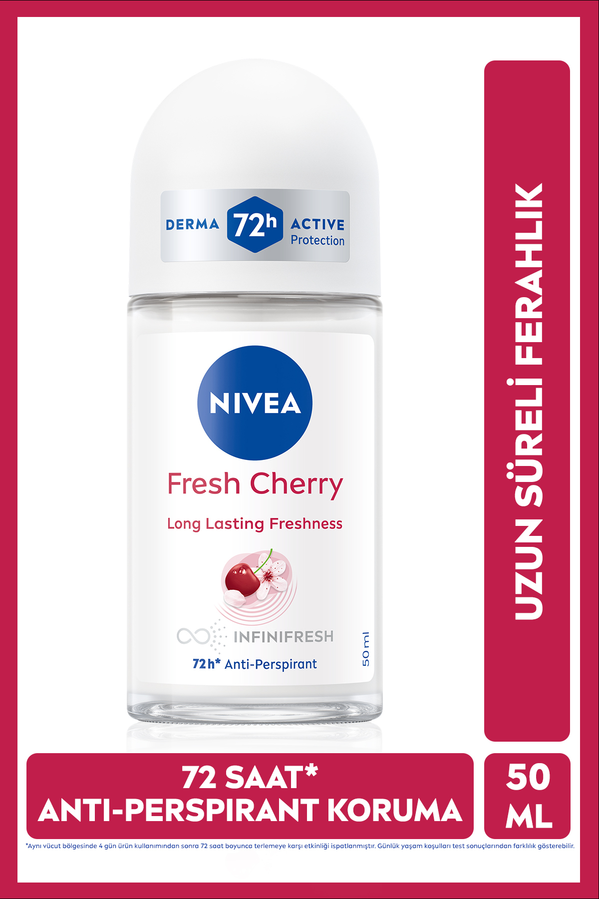 NİVEA KADIN  FRESH CHERRY ROLL ON 50ML-