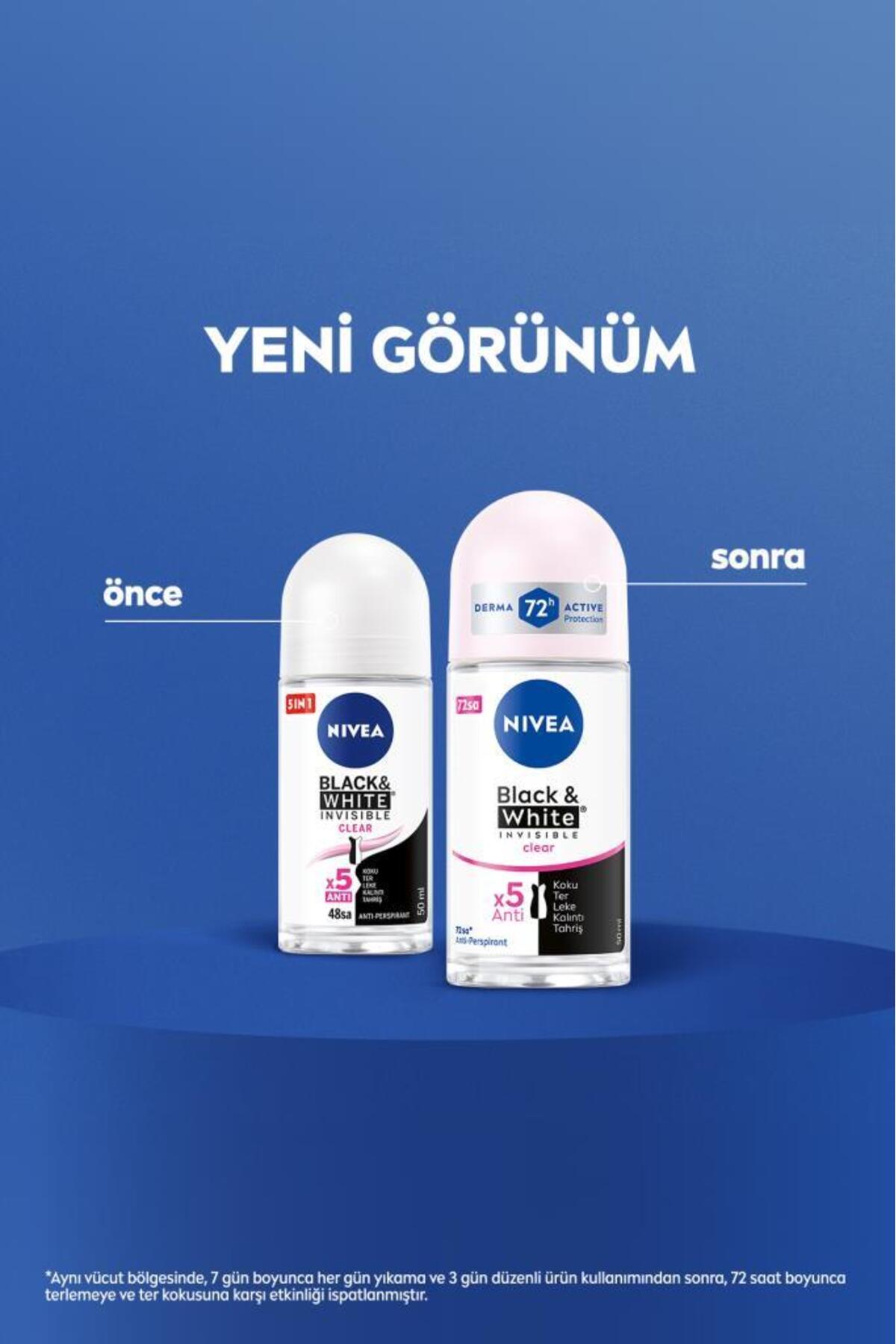 NİVEA KADIN BLACK&WHİTE INVİSİBLE CLEAR ROLL-ON 50ML-