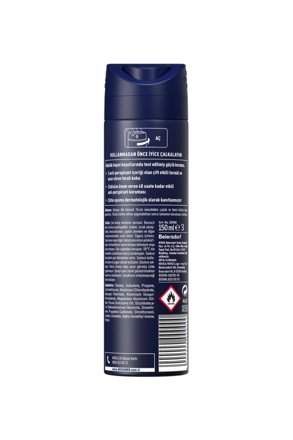 NİVEA MEN ERKEK SPREY DEODORANT DRY FRESH 150ML-
