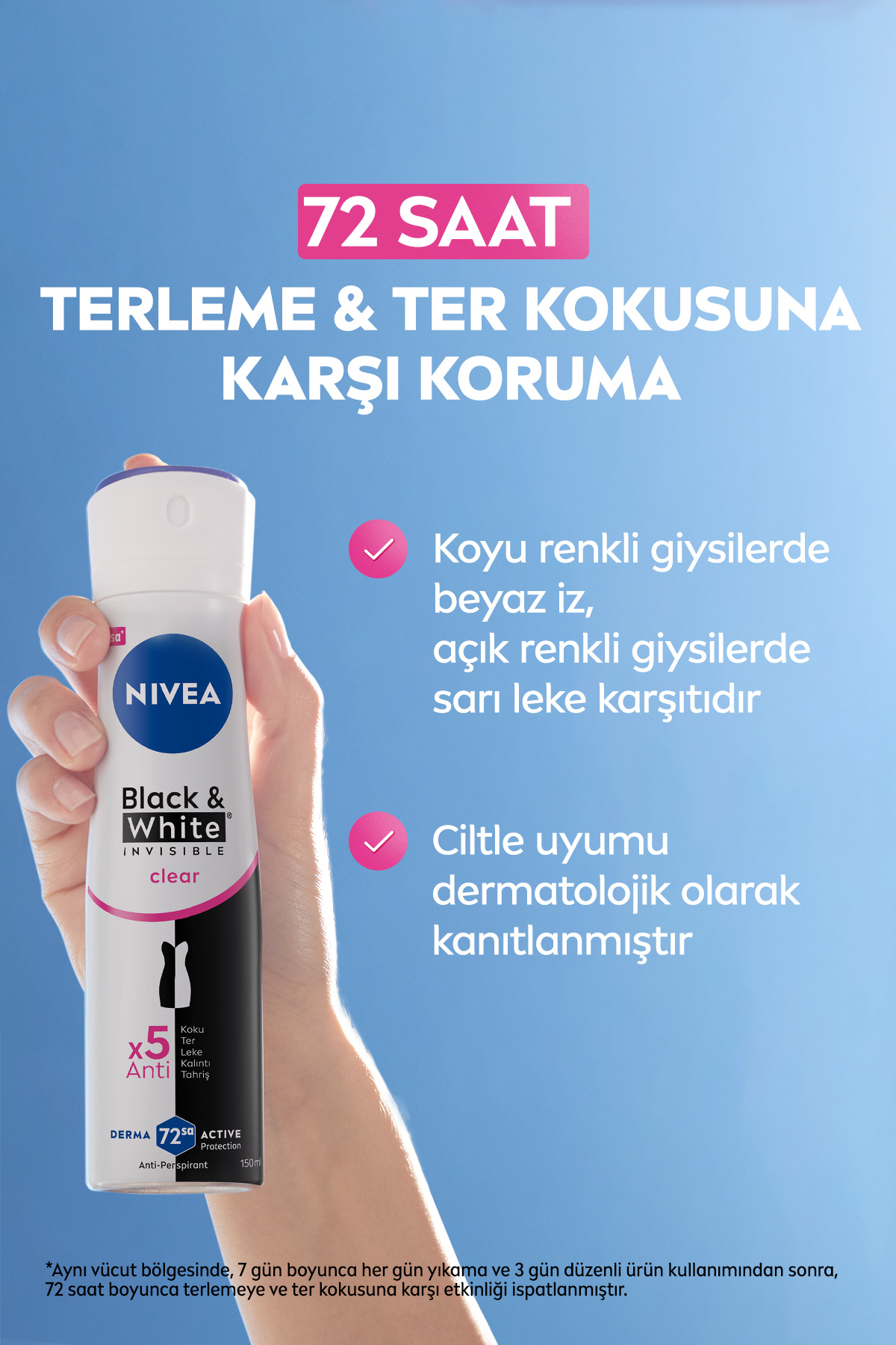 NİVEA KADIN  BLACK&WHİTE INVİSİBLE CLEAR DEODORANT 150ML-