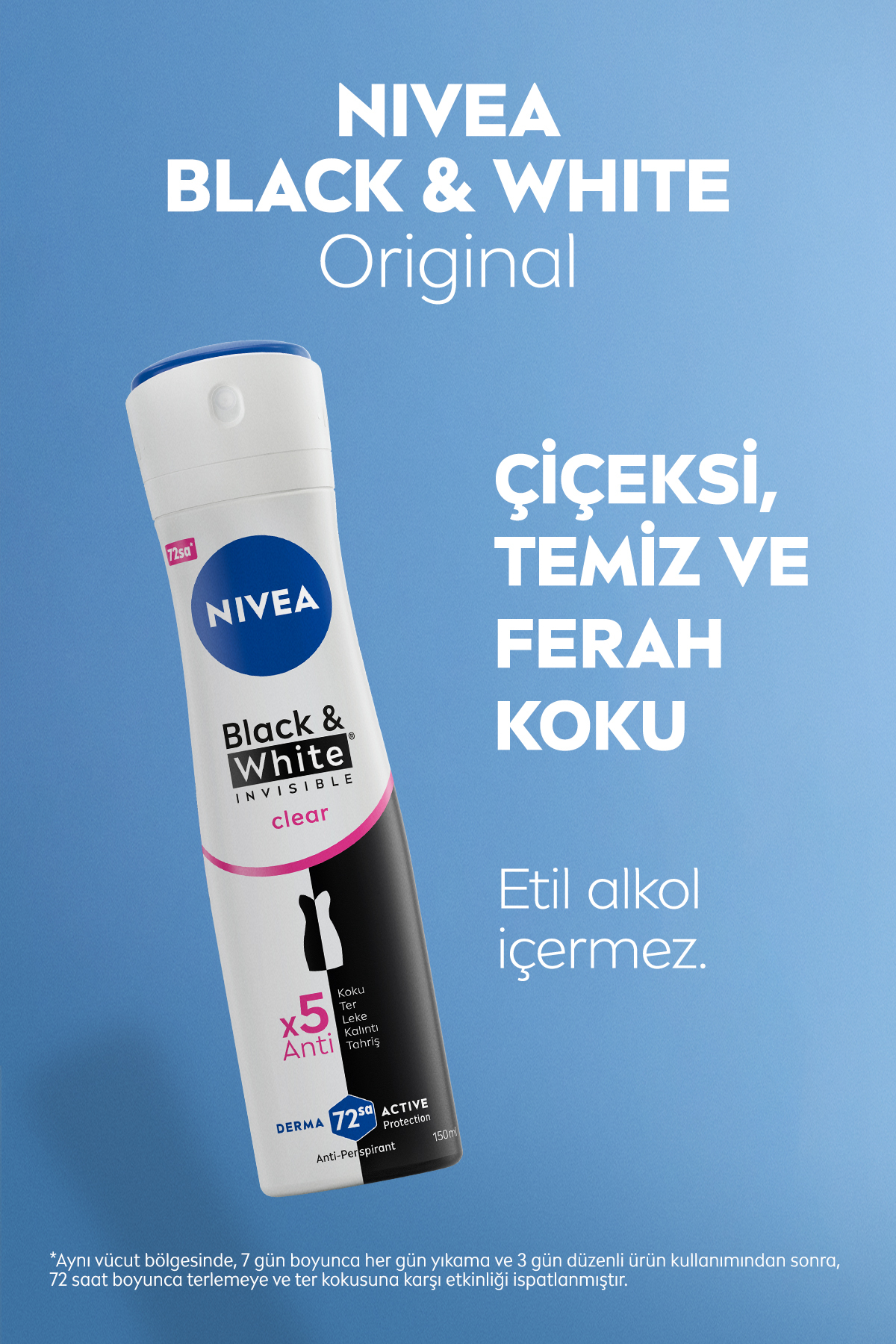 NİVEA KADIN  BLACK&WHİTE INVİSİBLE CLEAR DEODORANT 150ML-