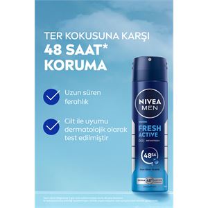 NİVEA MEN ERKEK SPREY DEODORANT FRESH ACTİVE 150ML-