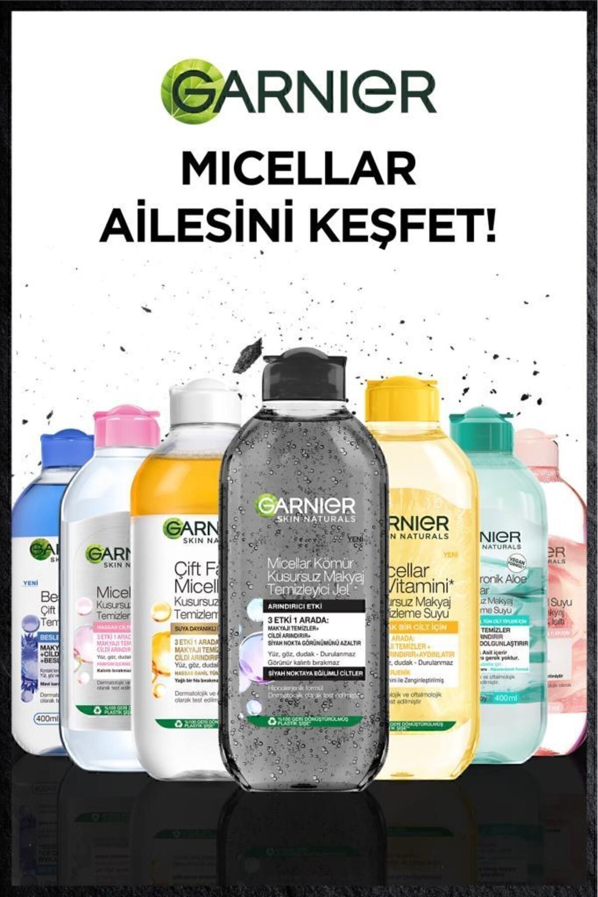 GARNİER MİCELLAR KÖMÜR KUSURSUZ MAKYAJ TEMİZLEYİCİ JEL 400-