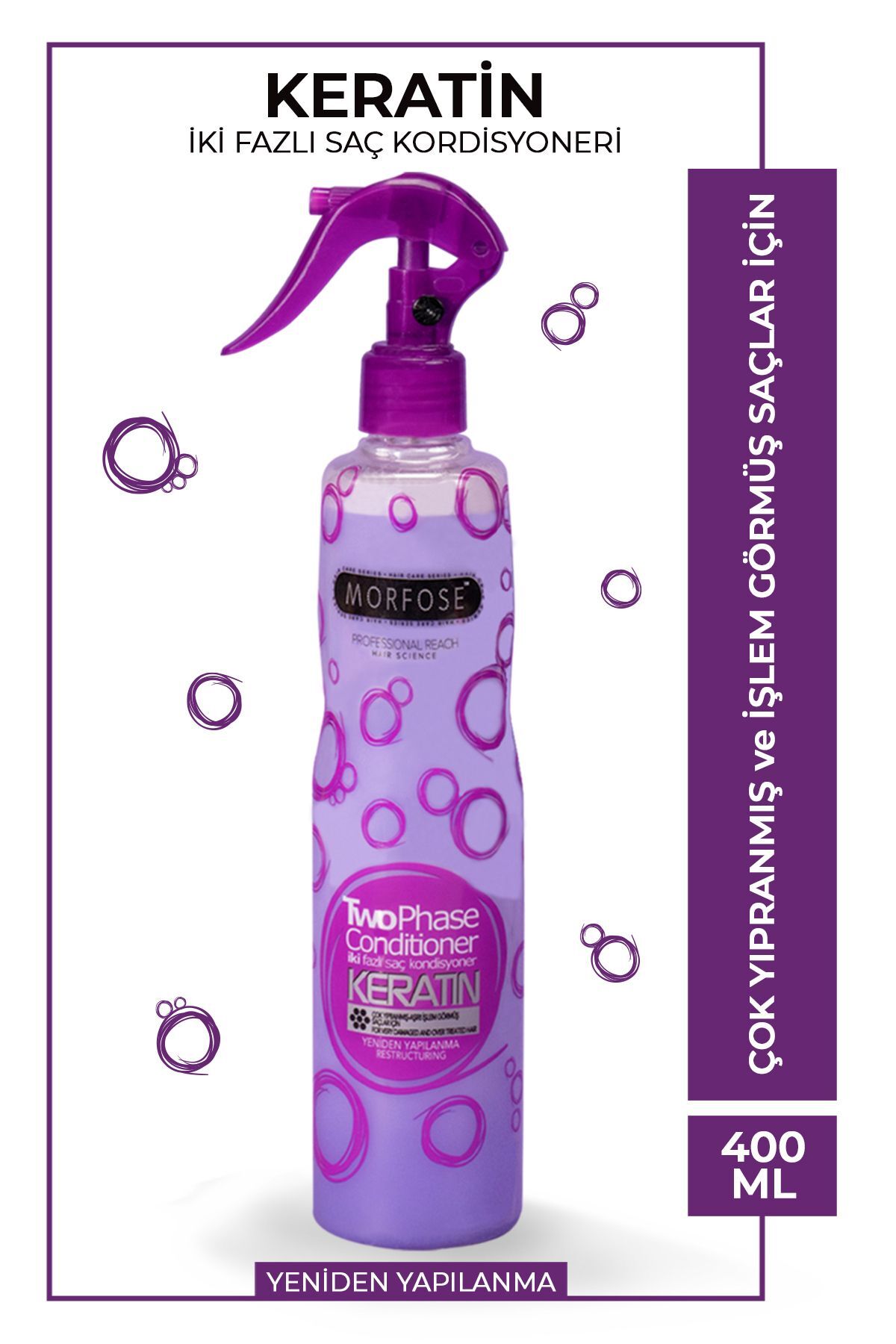 MORFOSE KERATİN IÇERİKLİ FÖN SUYU MOR 400 ML-