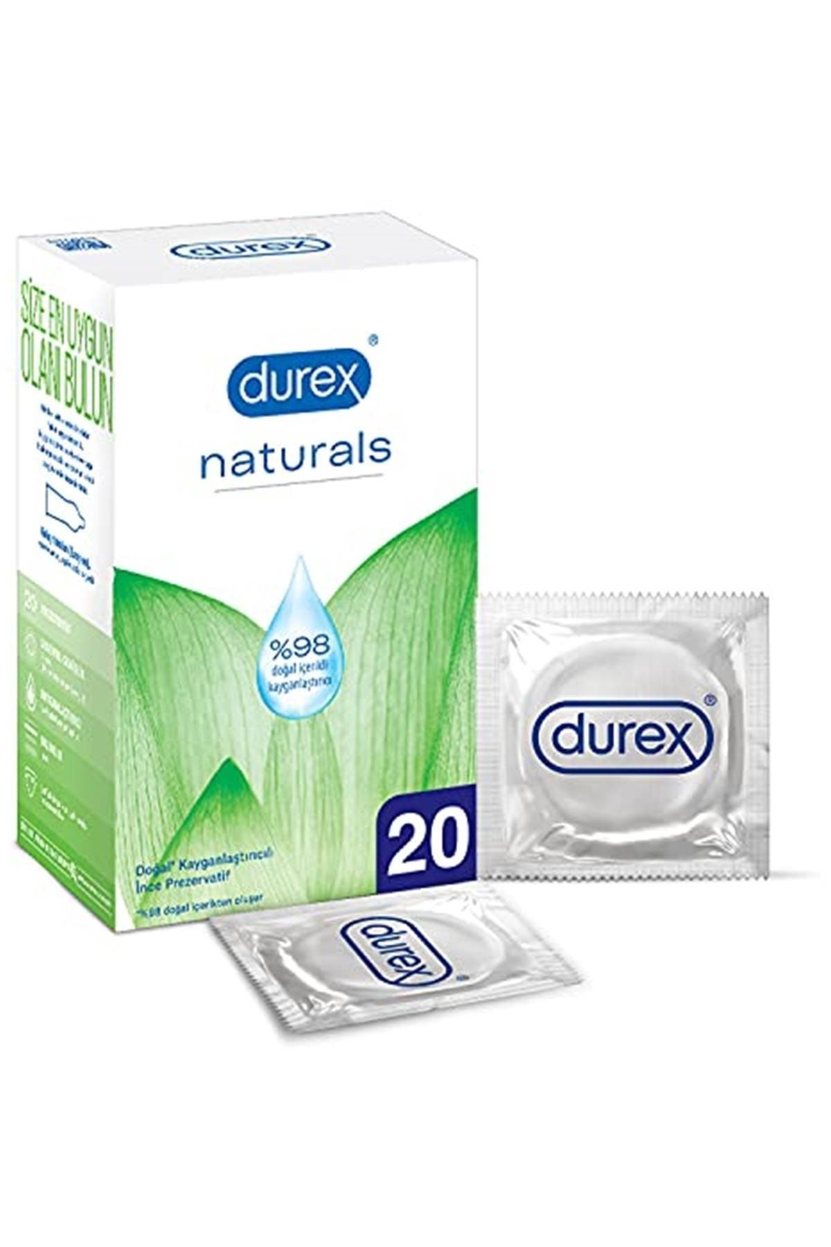 DUREX NATURALS DOĞAL KAYGANLAŞI İNCE PREZERVATİF 20Lİ-