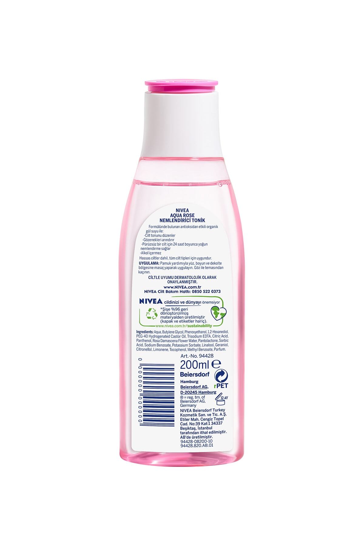 NİVEA AQUAROSE ORGANİK GÜL SUYU NEMLENDİRİCİ TONİK 200ML-