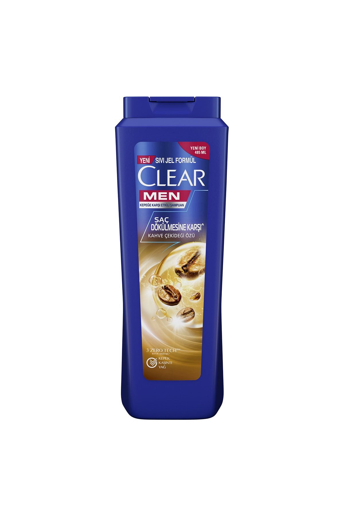 CLEAR MEN SAÇ DÖKÜLMESİNE KARŞI KAHVE ÇEKİRDEĞİ ÖZLÜ ŞAMPUAN 485ML-