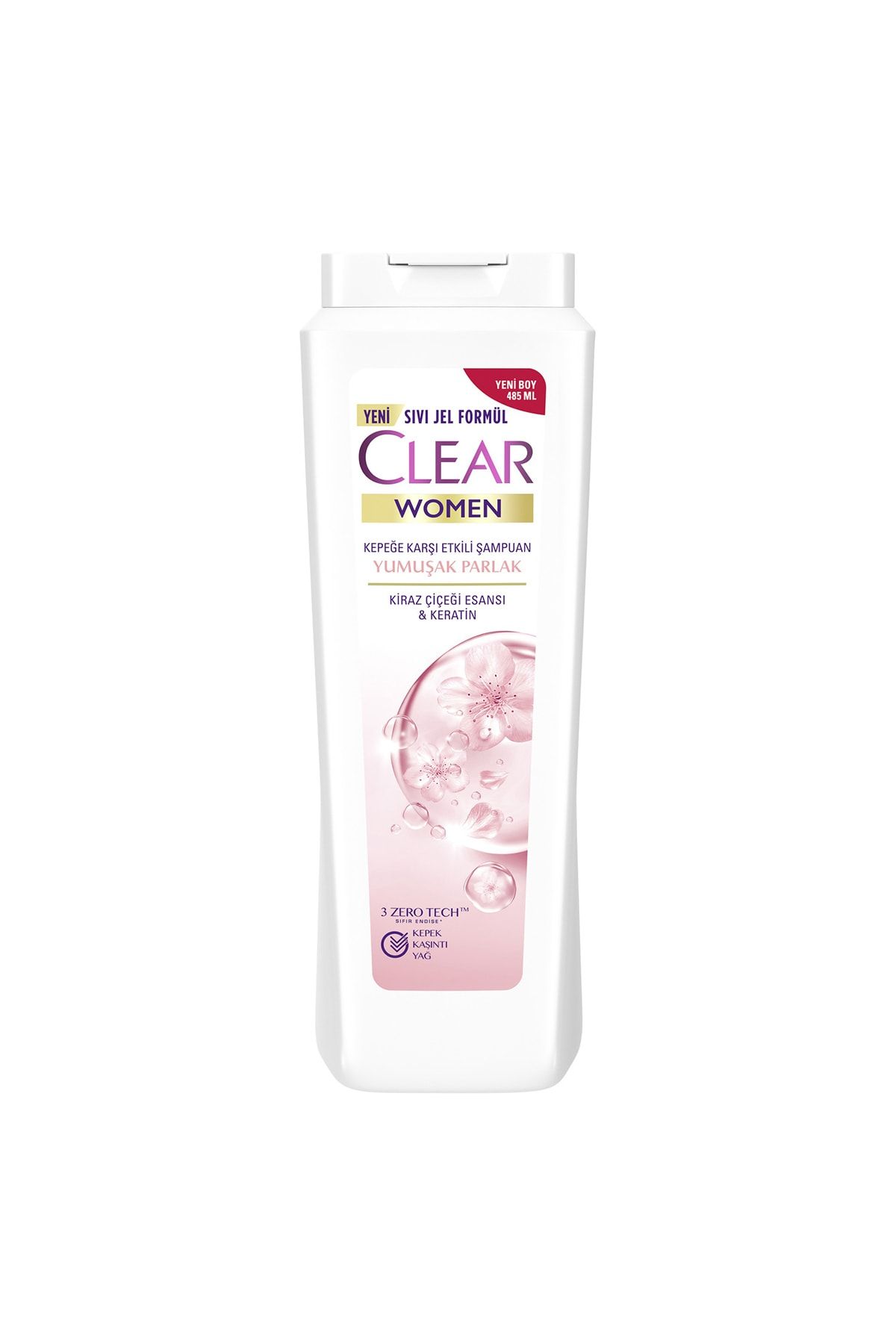 CLEAR WOMEN KEPEĞE ETKLİ ŞAMPUAN YUMUŞAK PARLAK ŞAMPUAN 485ML-