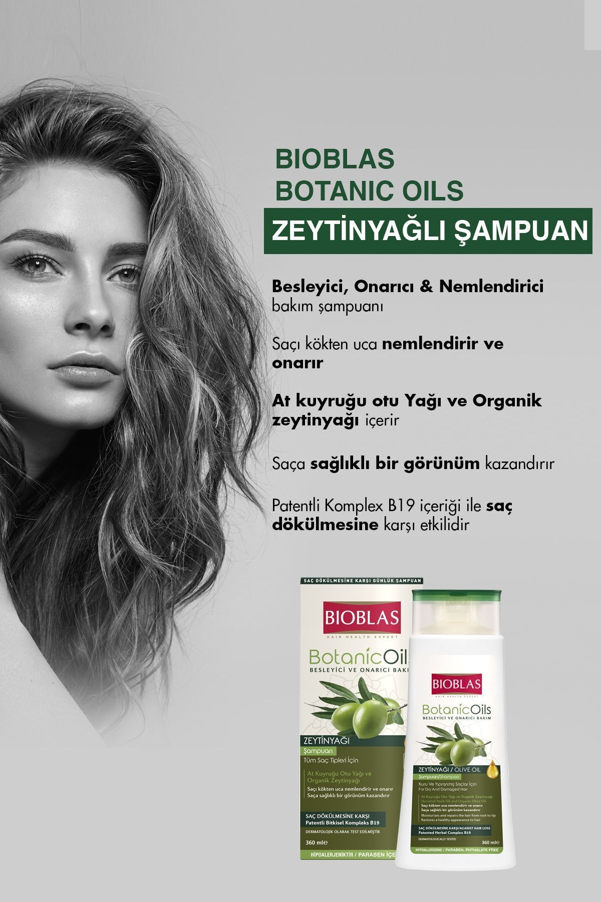 BİOBLAS ZEYTİNYAĞI VE AT KUYRUĞU YAĞI ŞAMPUANI 360ML-