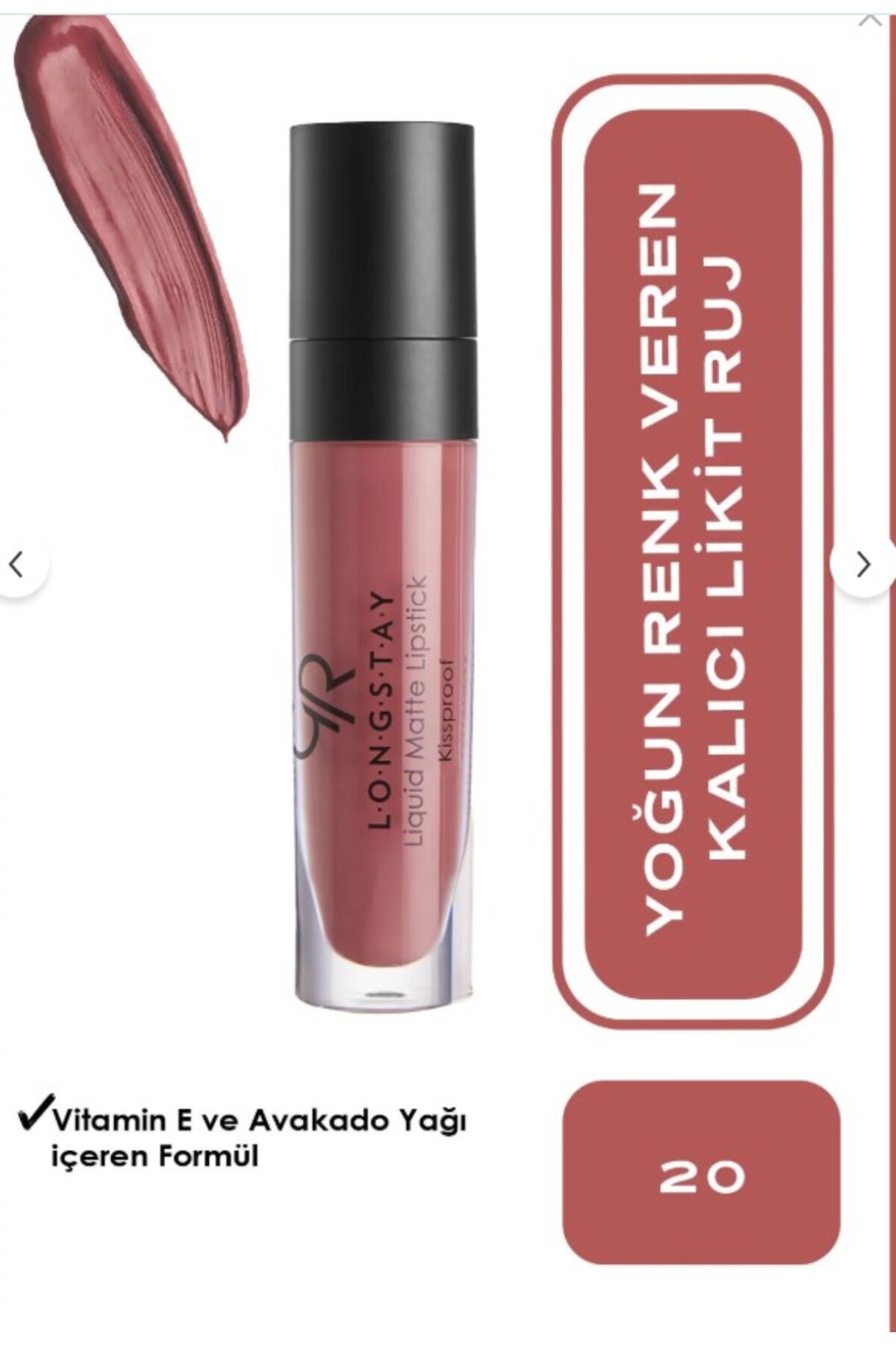 GOLDEN ROSE  LONGSTAY LIGUID MATTE LİPSTİCK 20-