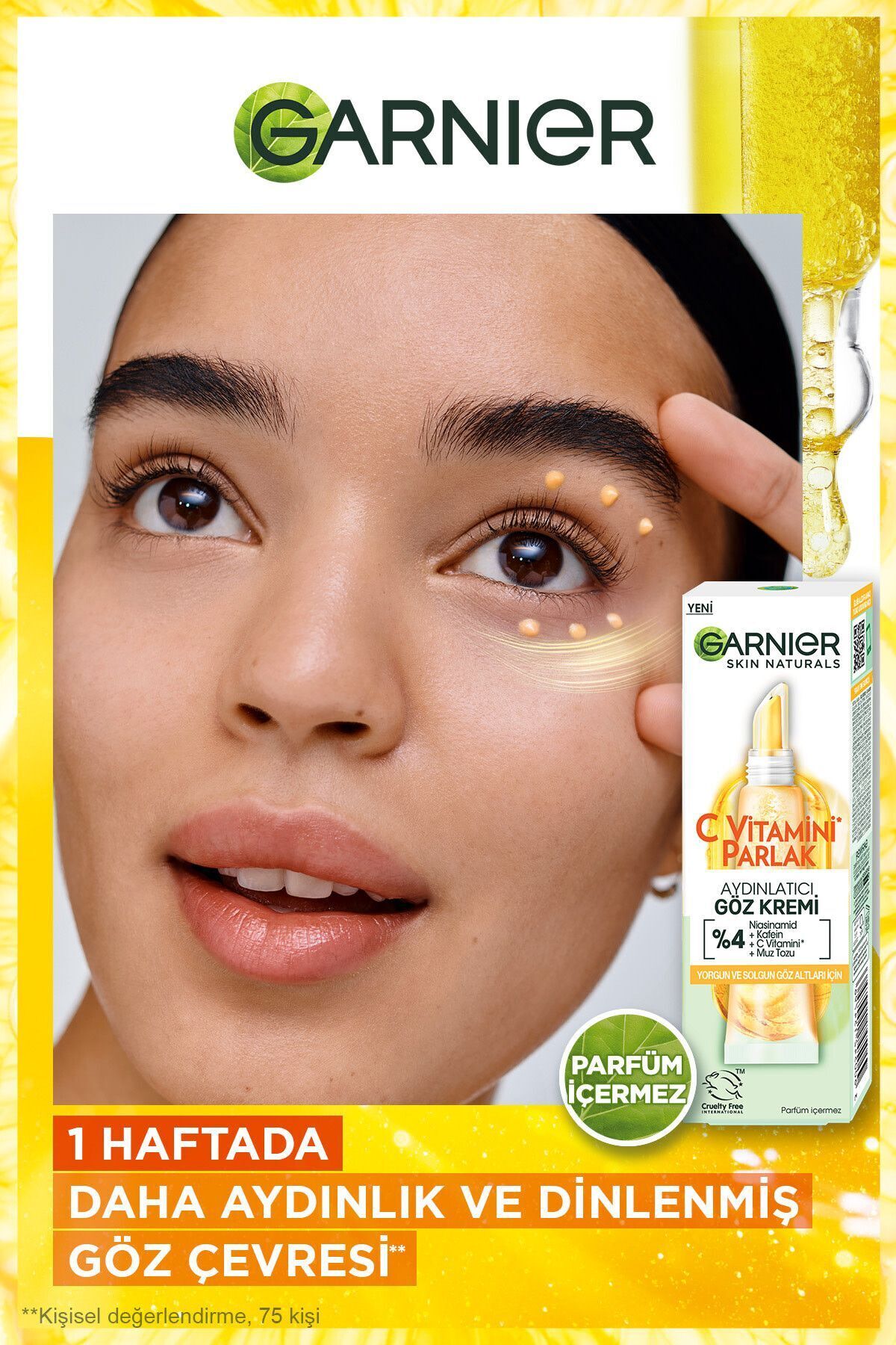 GARNİER C VİTAMİNİ PARLAK AYDINLATICI GÖZ KREMİ 15ML-
