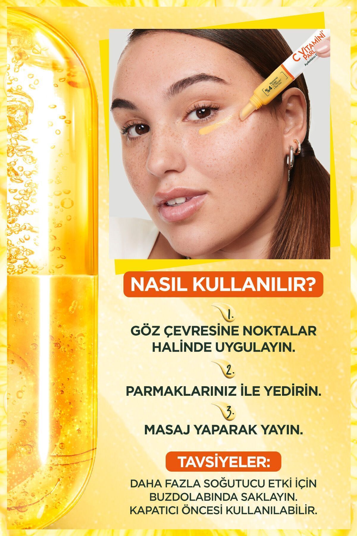 GARNİER C VİTAMİNİ PARLAK AYDINLATICI GÖZ KREMİ 15ML-