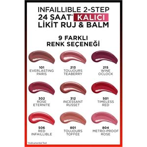 LOREAL PARİS INFAİLLİBLE 2-STEP  KALICI LİKİT RUJ 101-