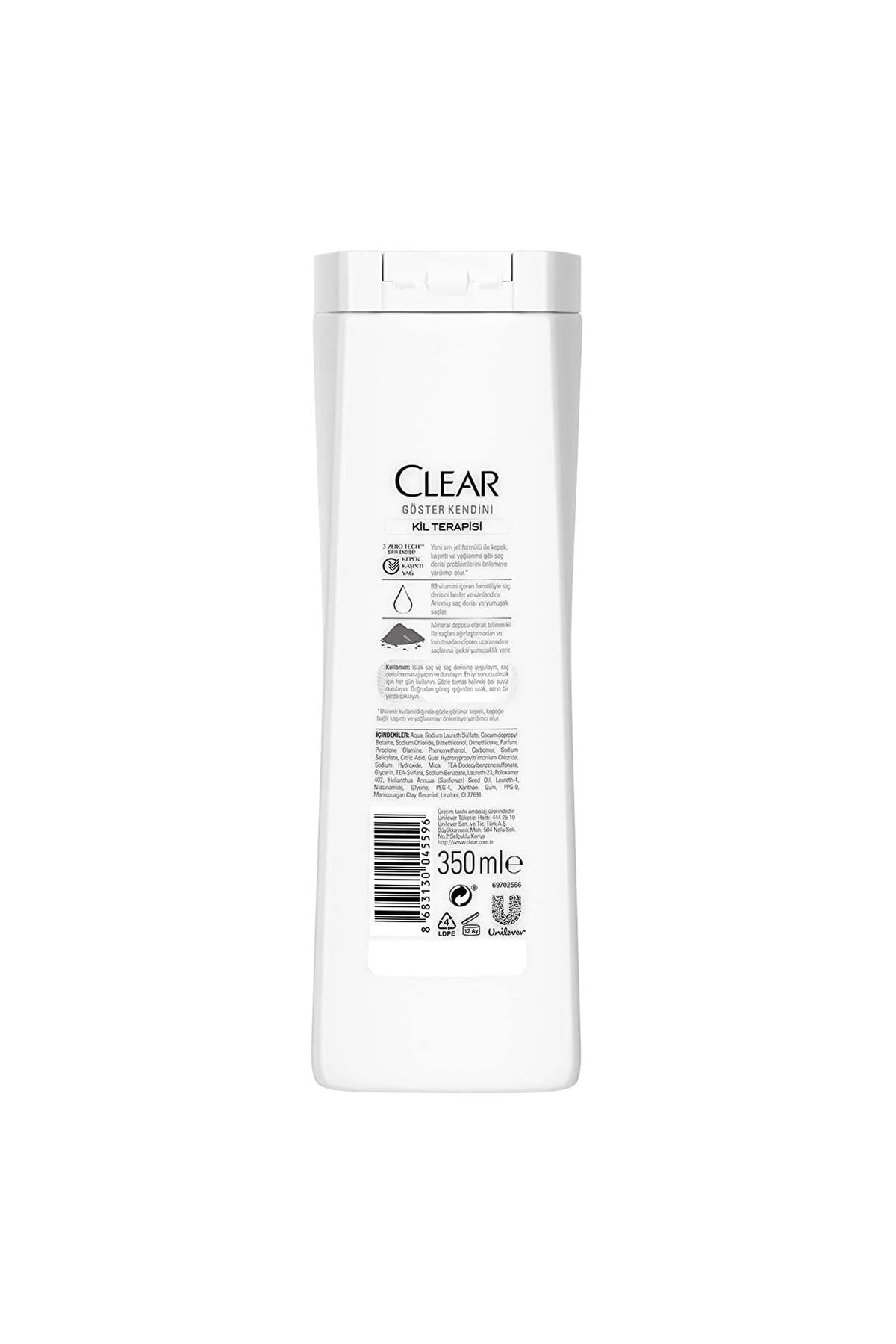 CLEAR WOMEN KEPEĞE KARŞI ETKİLİ ŞAMPUAN KİL TERAPİ-