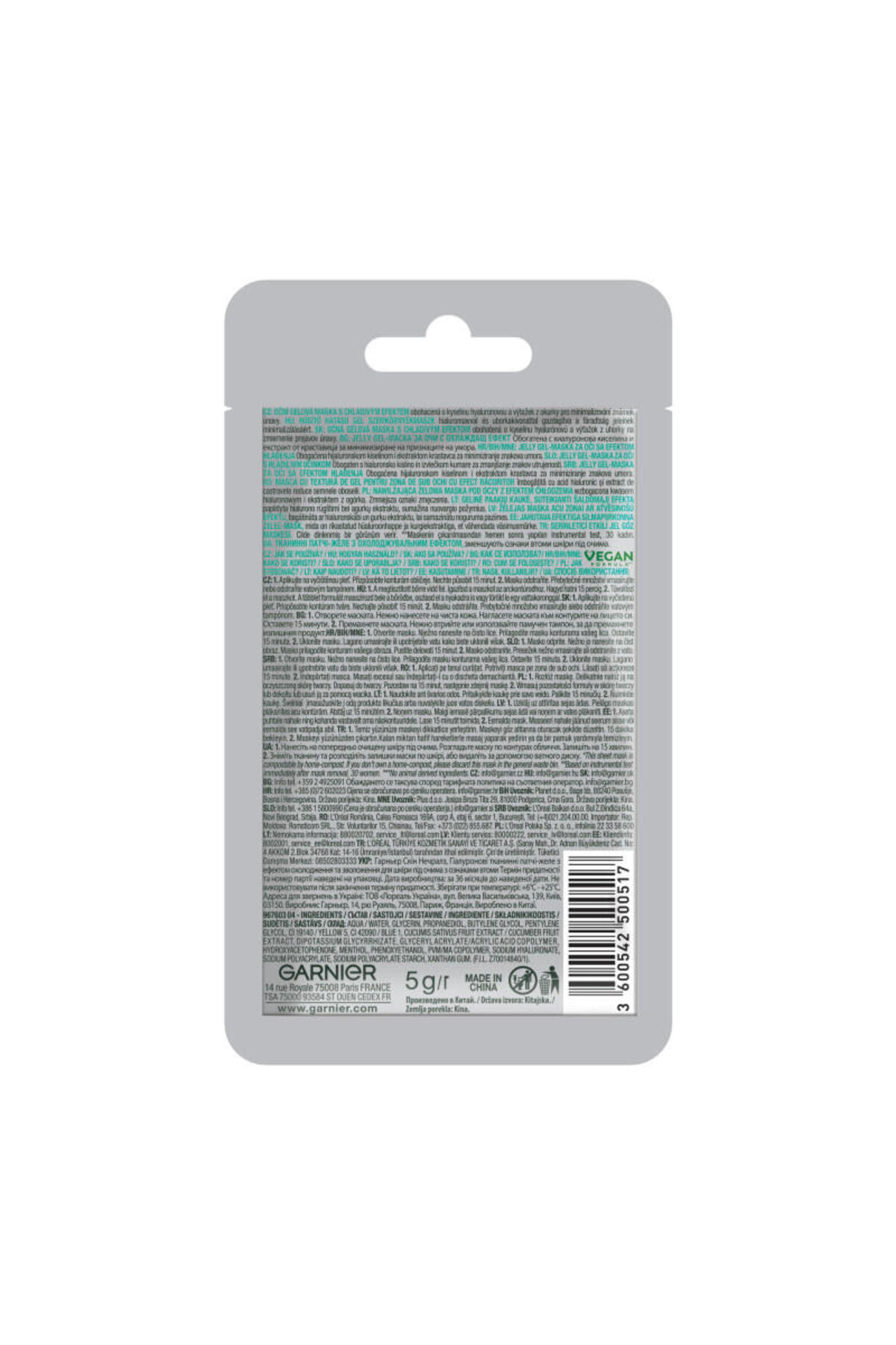 GARNİER GÖZ MASKESİ CRYO JELLY-