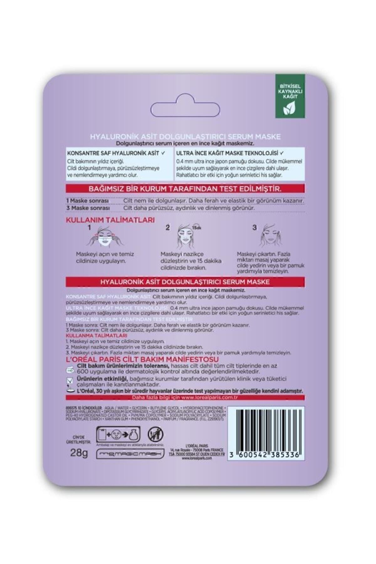 LOREAL PARİS REVİTALİFT FİLLER DOLGUNLAŞTIRICI MASKE-