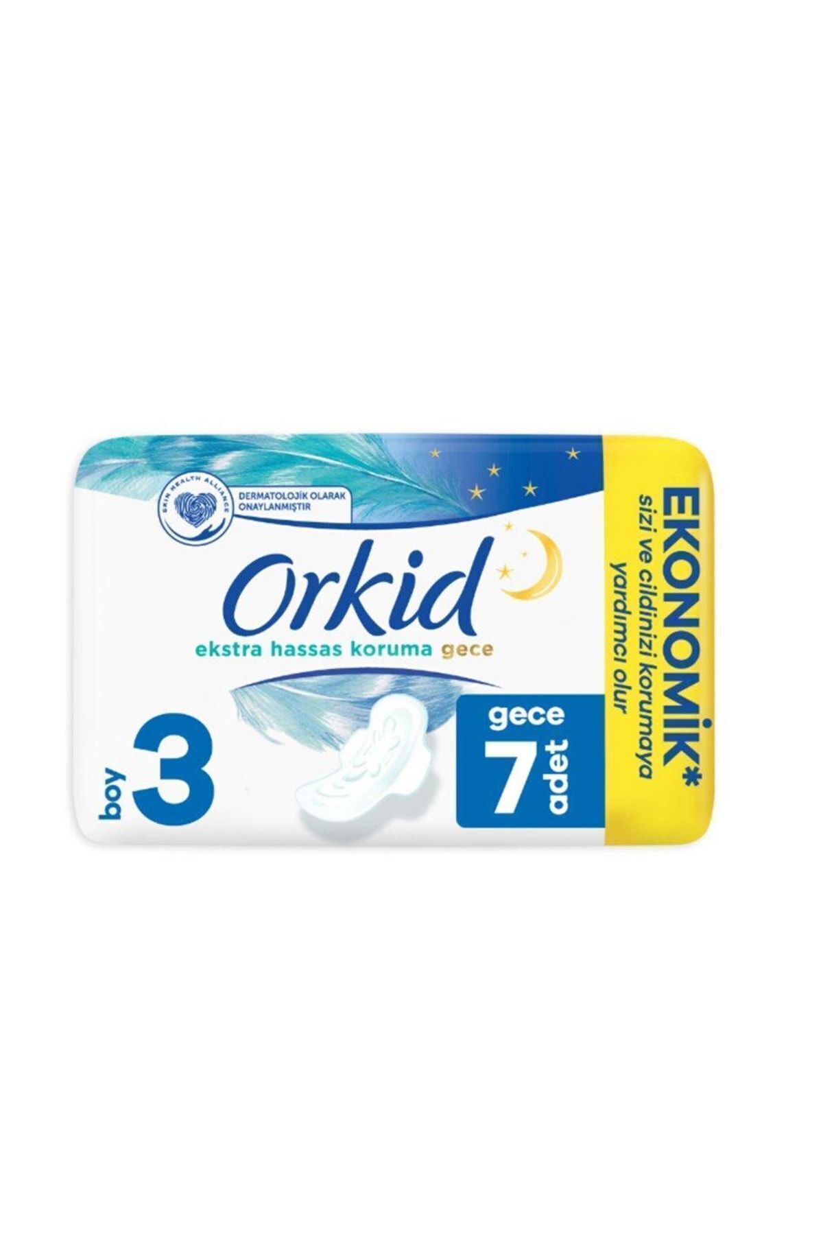 ORKİD EKSTRA HASSAS KORUMA TEKLİ GECE 7Lİ HİJYENİK PED-