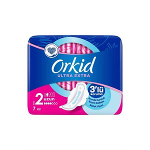 ORKİD TEKLİ ULTRA KANATLI UZUN 7Lİ HİJYENİK PED-