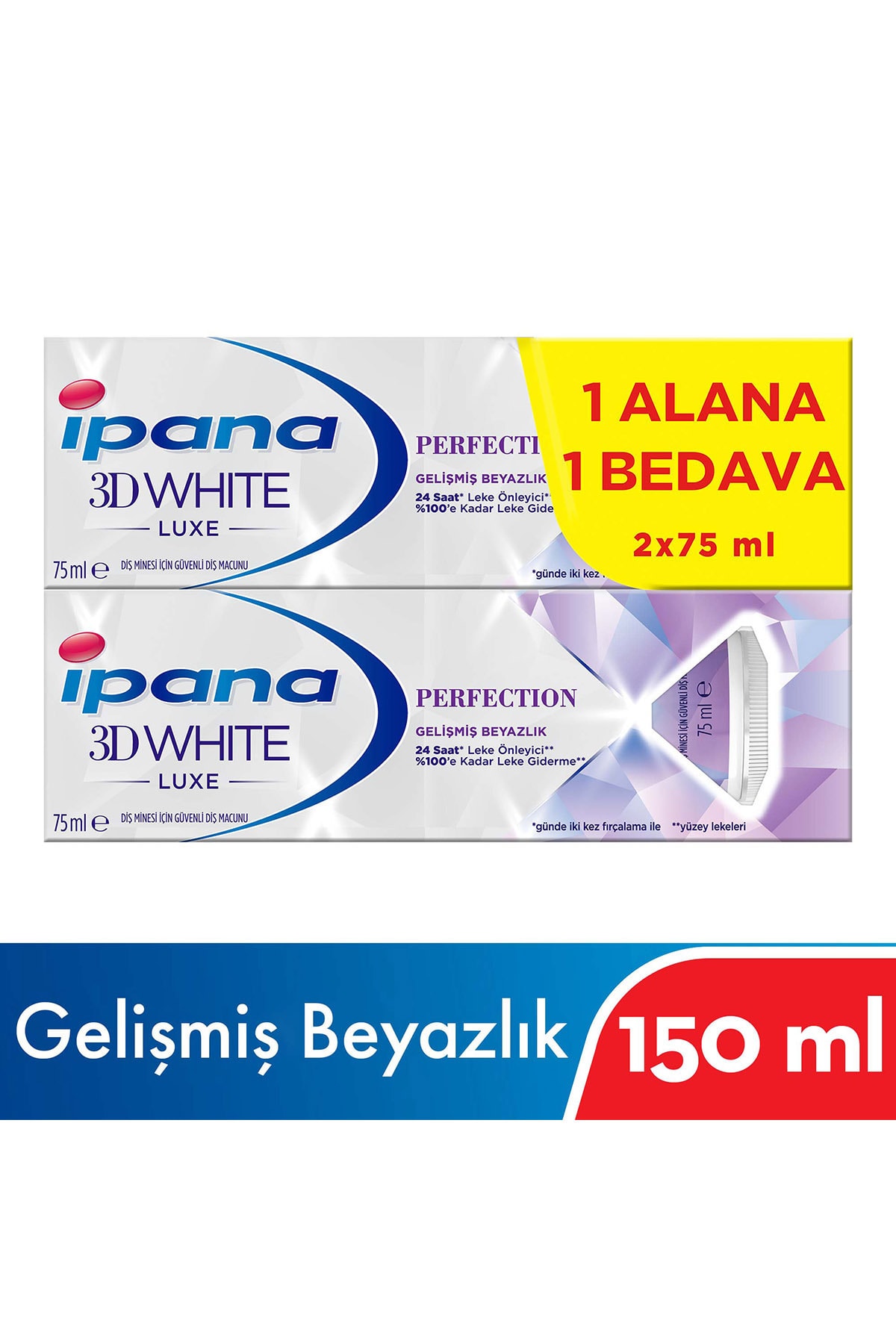 İPANA 3 BOYUTLU LUXE PERFECTİON DİŞ MACUNU 2X75ML-