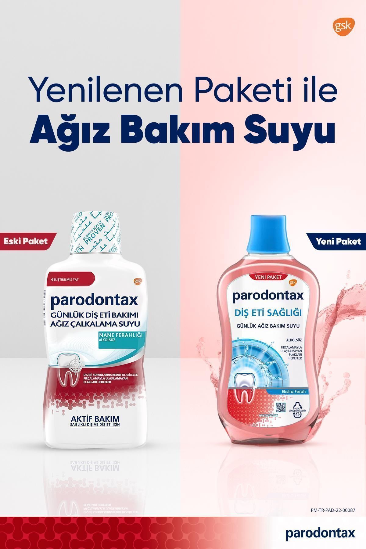 PARODONTAX GÜNLÜK DİŞ ETİ SAĞLIĞI AĞIZ ÇALKALAMA SUYU 500ML-