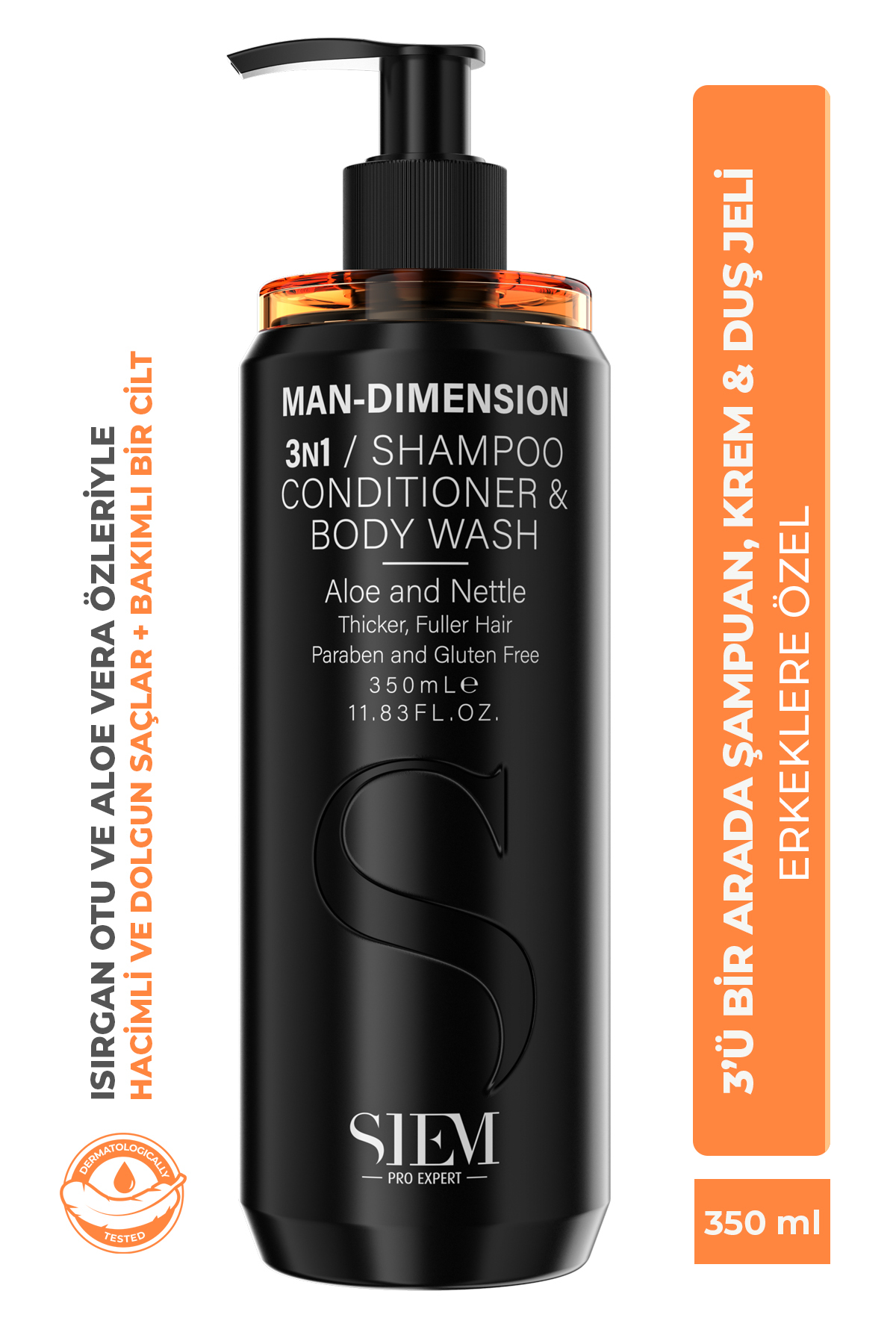SİEM MAN-DIMENSION 3/1 SHAMPOO & CONDİTİONER&BODY 300ML-