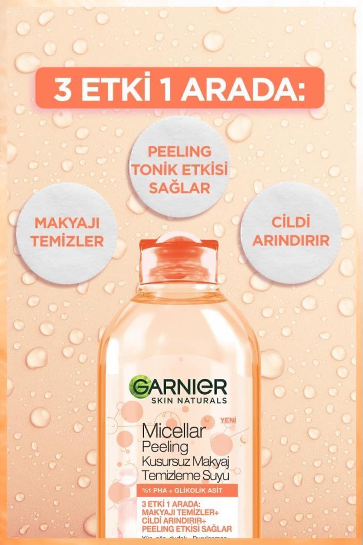 GARNİER MİCELLAR PEELİNG KUSURSUZ MAKYAJ TEMİZLEME SUYU 400ML-
