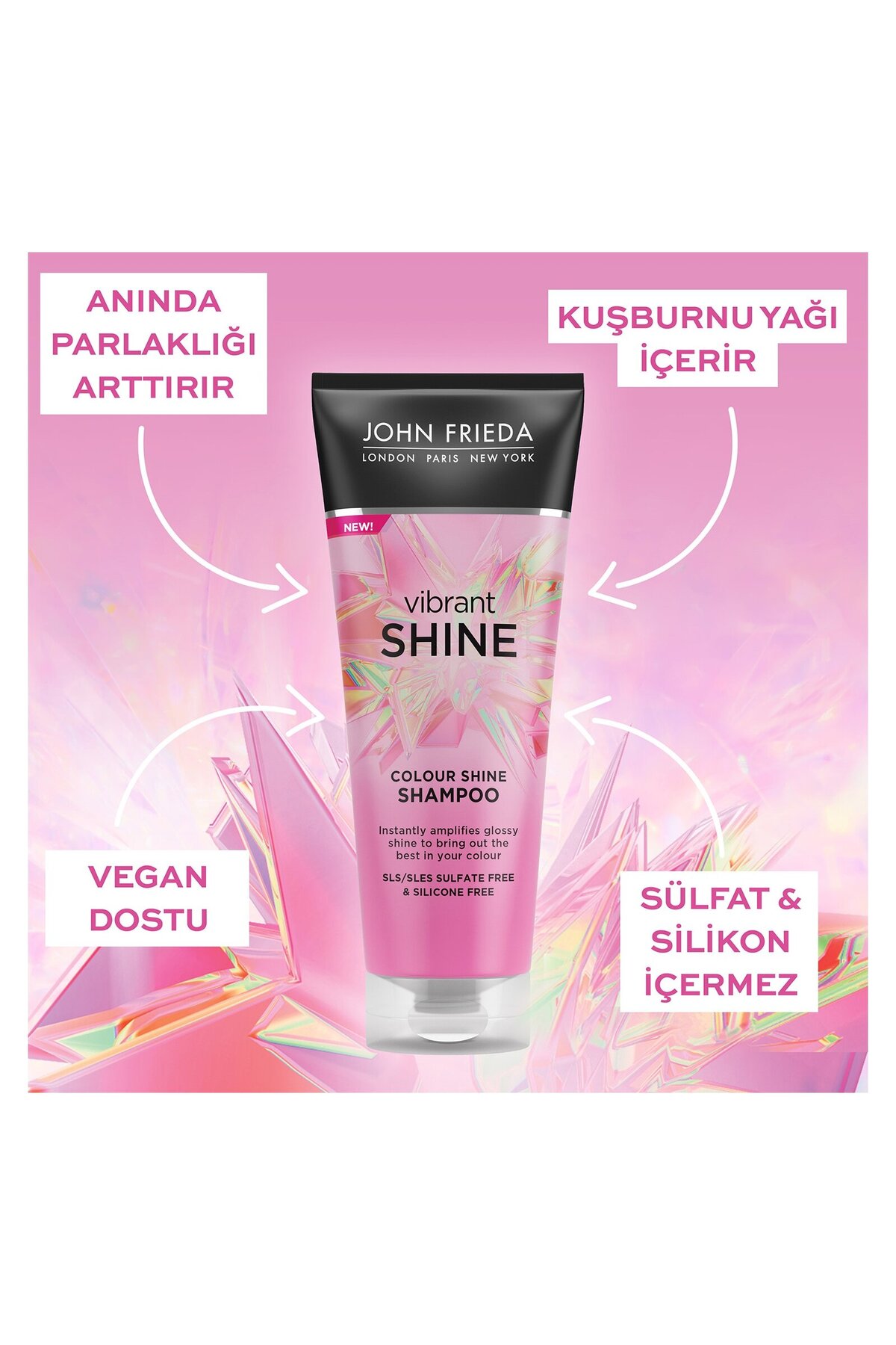 JOHN FRİEDA VİBRANT SHİNE CANLI PARLAKLIK VEREN ŞAMPUAN 250ML-