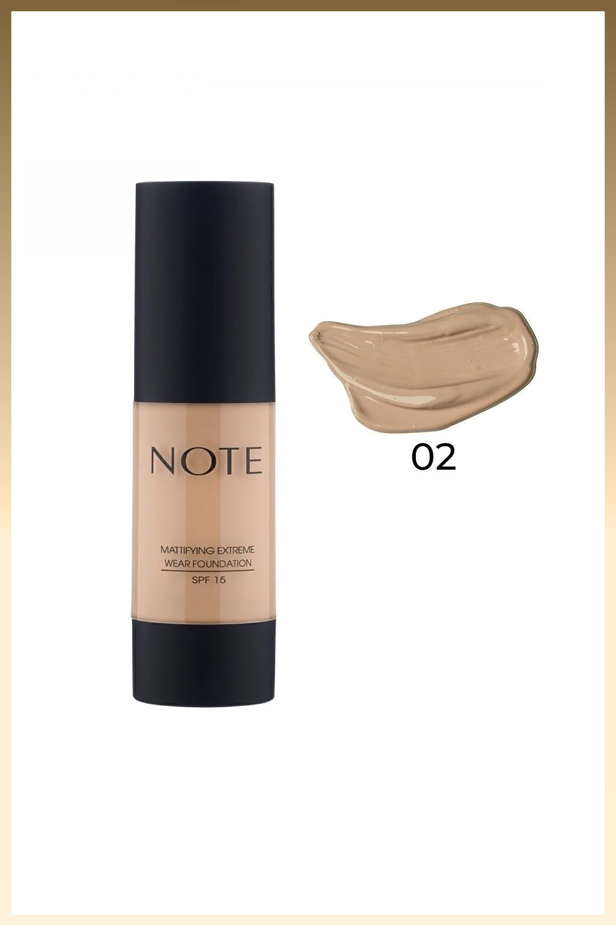 Note Cosmetics Mattifying Extreme Wear Spf 15 Yoğun Kapatıcı Mat Bitişli Fondöten - 02 Natural Beige-