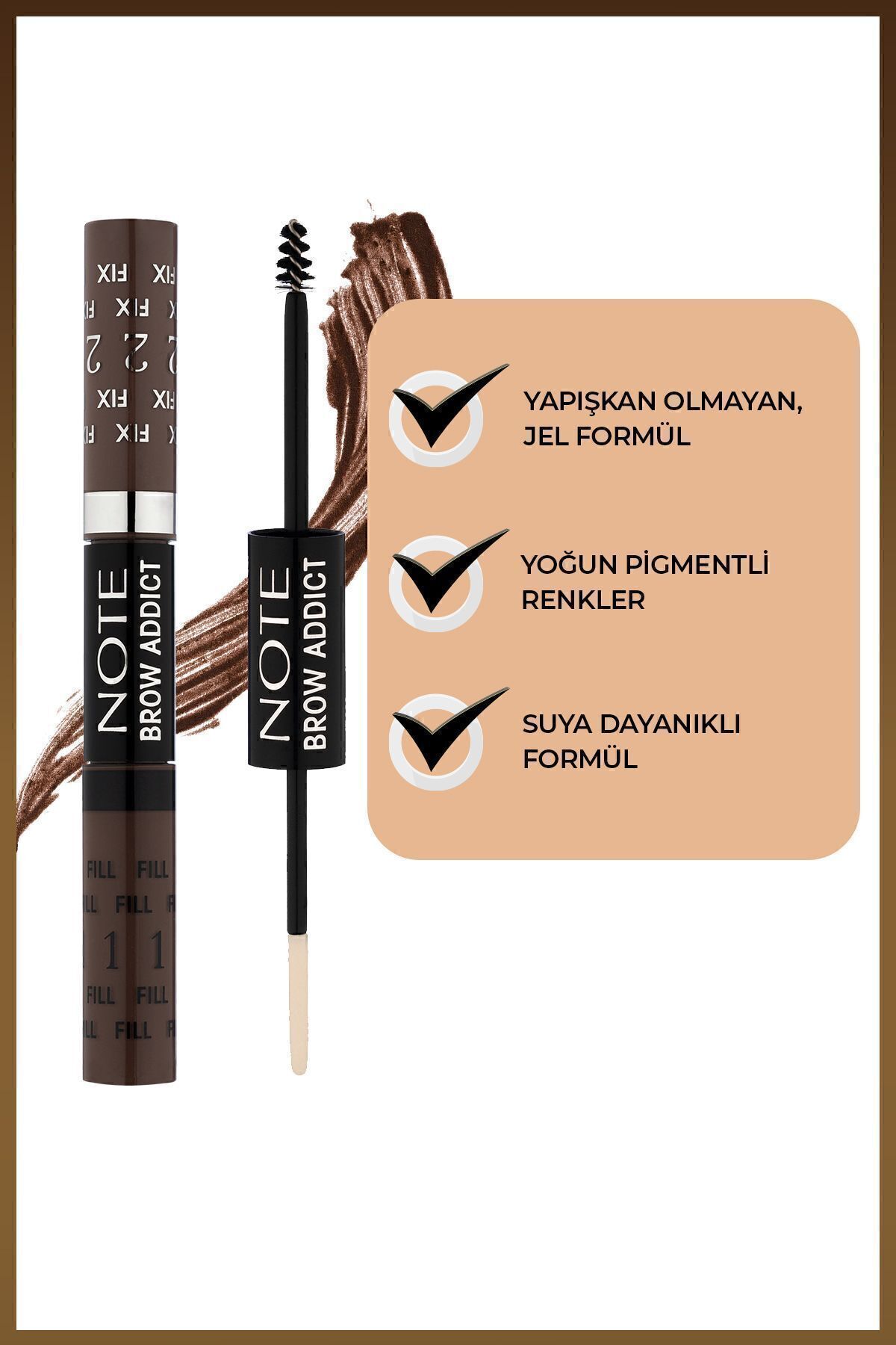 NOTE BROW ADDICT TINT&SHAPING GEL DARK BROWN 03 KAŞ MASKARASI-