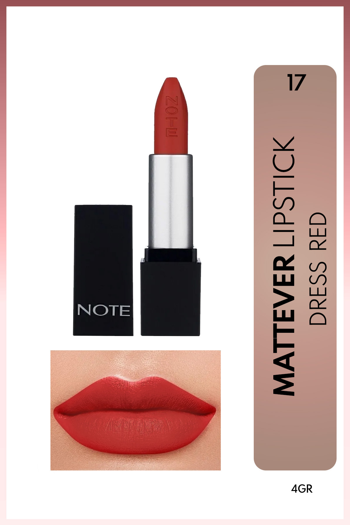 NOTE MATTEVER LIPSTICK DRESS RED 17 RUJ-
