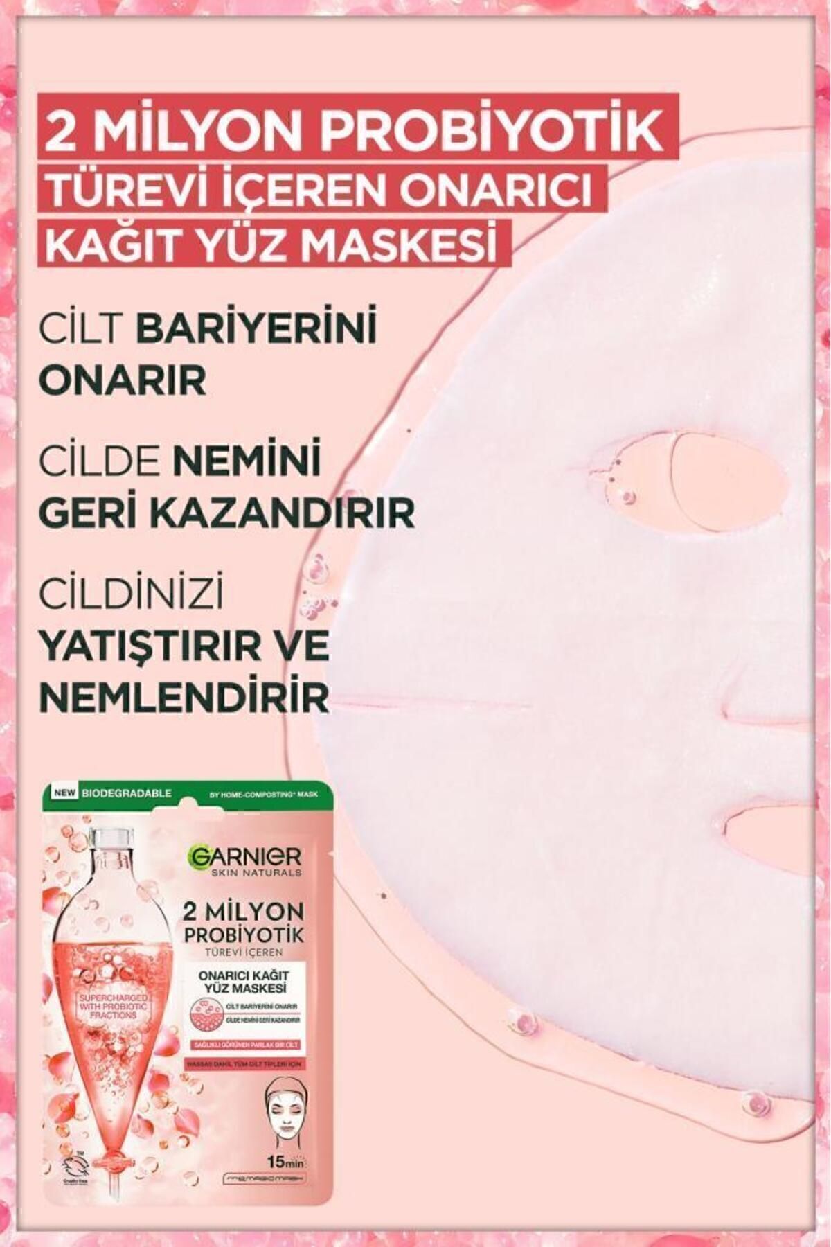 GARNİER 2 MİLYON PROBİYOTİK TÜREVİ IÇEREN KAĞIT MASKE-