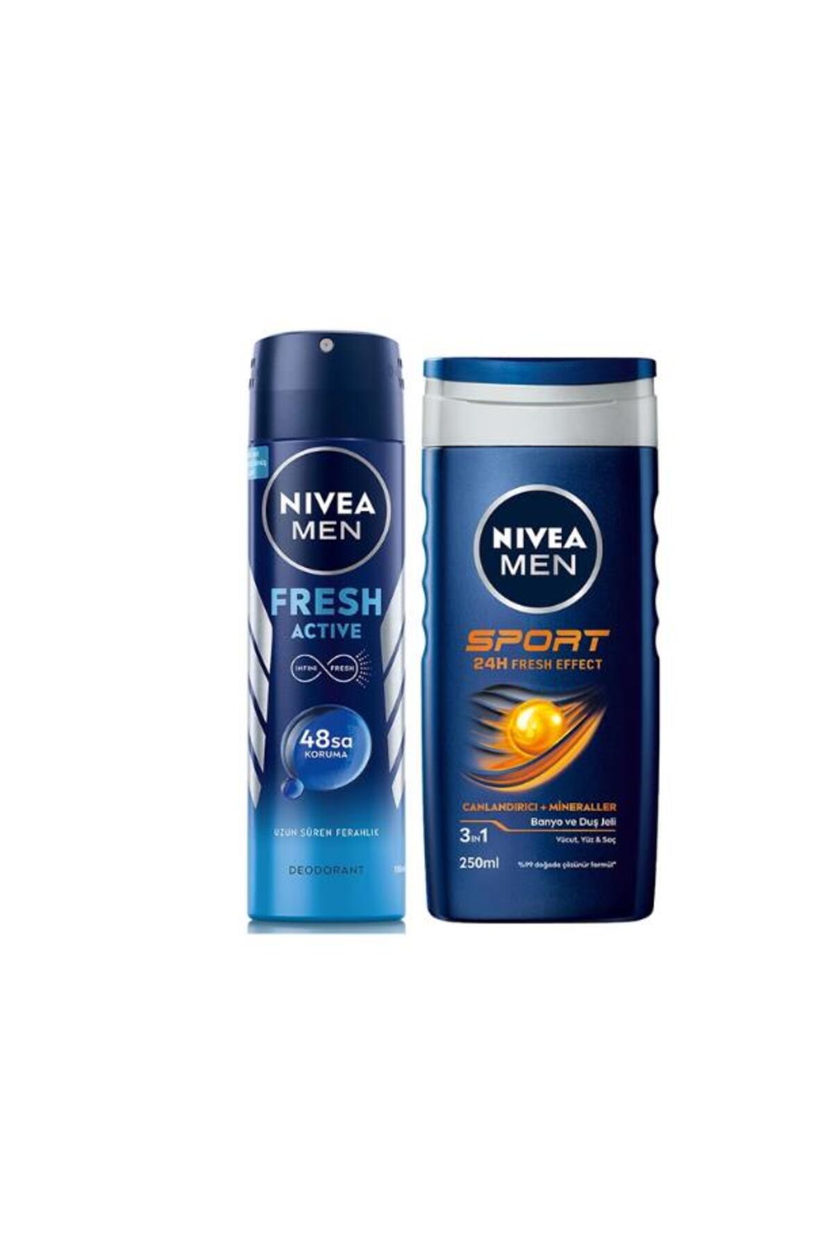 NIVEA FRESH SPREY DEODORANT 150 ML ERKEK + SPORT DUŞ JELİ 250 ML ERKEK-