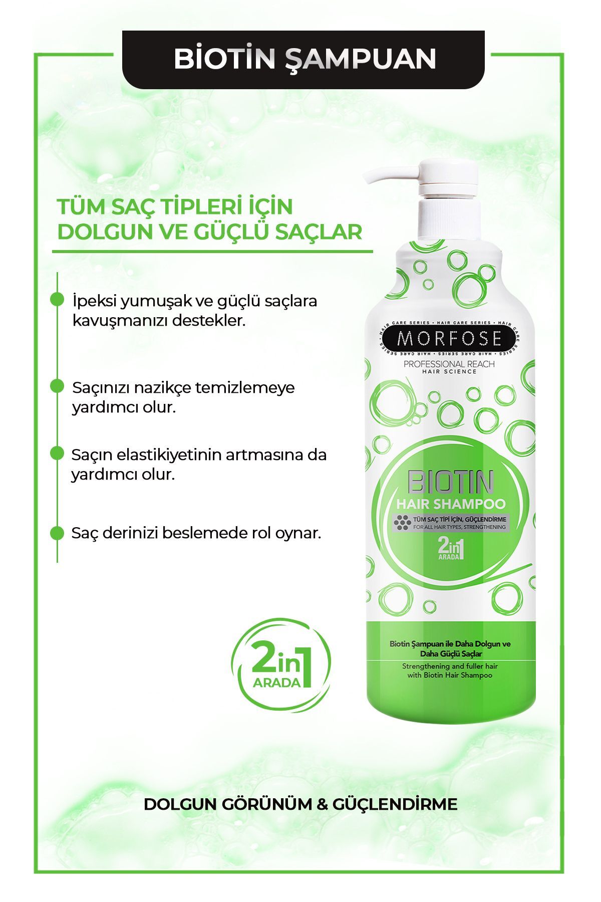 MORFOSE BİOTİN IÇEREN SAÇ ŞAMPUANI 1000 ML-