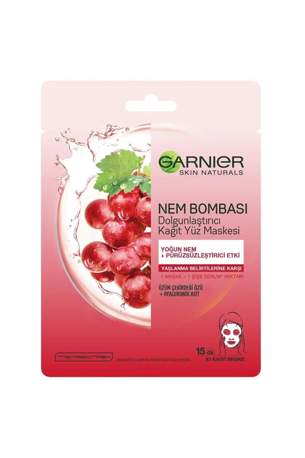 GARNİER KAĞIT MASKE NEM BOMBASI ÜZÜM ÇEKİRDEĞİ ÖZÜ-