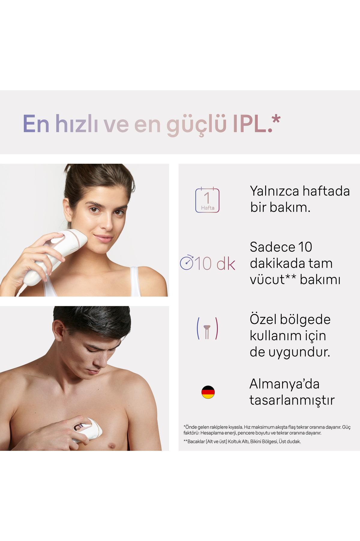Braun IPL Skin i·expert, Evde Tüy Alma, Ücretsiz Uygulama, Çanta, Gillette Venus, 2 Başlık, PL7147-