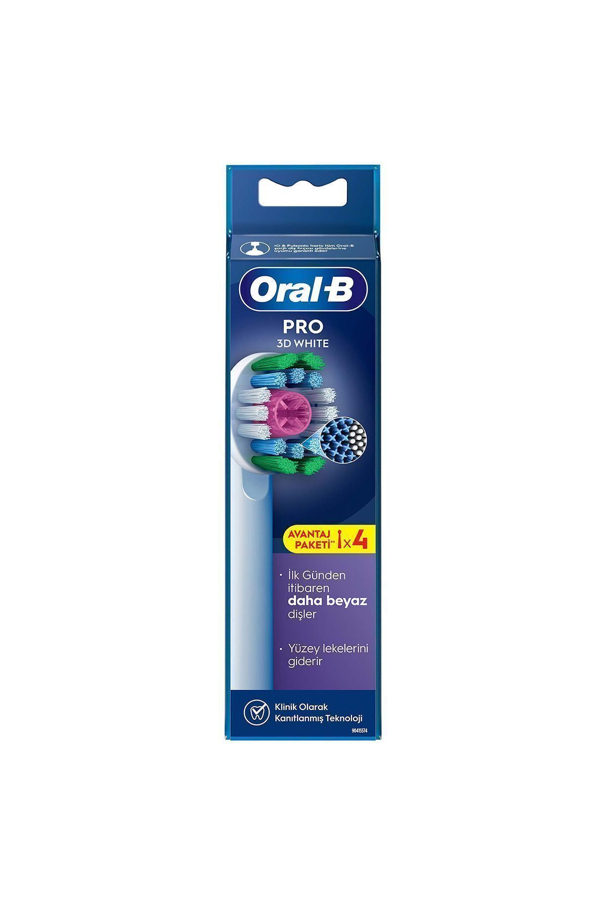 Oral-B Pro 3d White X-filament Şarjlı Diş Fırçası Yedek Başlığı 4 Adet-
