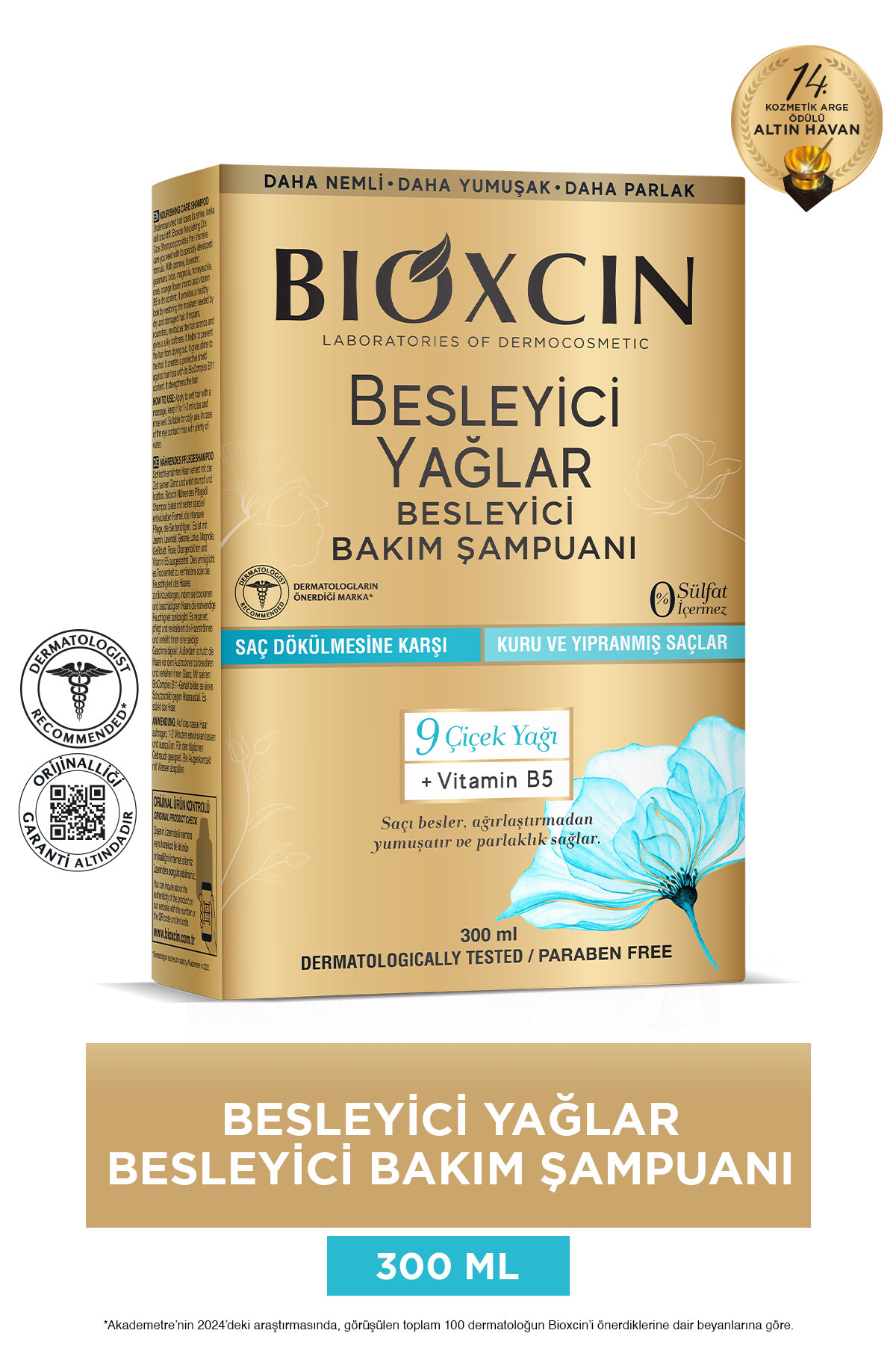 BİOXCİN BESLEYİCİ YAĞLAR KURU VE YIPRANMIŞ SAÇLAR IÇİN ŞAMPUAN 300 ML-