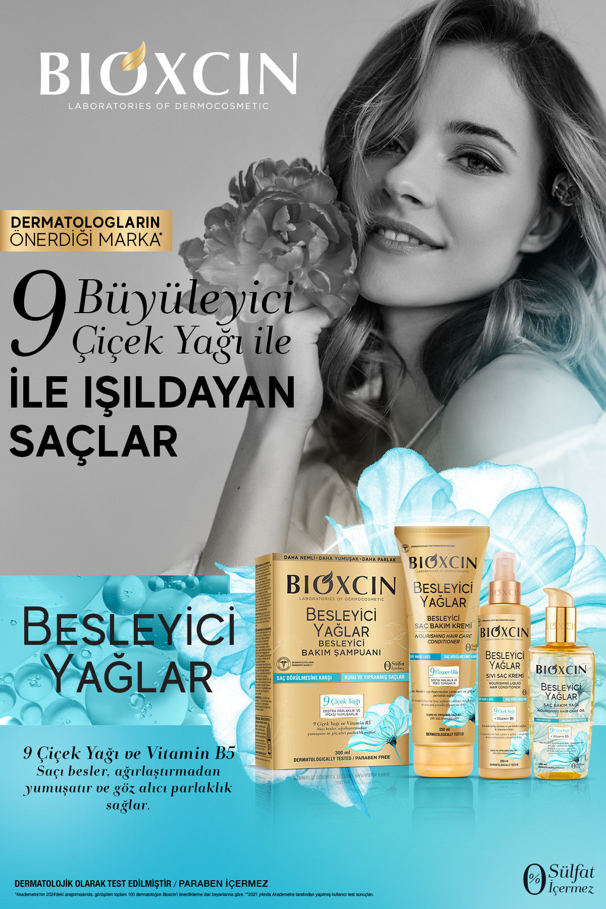 BİOXCİN BESLEYİCİ YAĞLAR SAÇ BAKIM YAĞI 150 ML - SÜLFATSIZ. KURU VE YIPRANMIŞ SAÇLAR SAÇ DÖKÜLME KARŞITI-