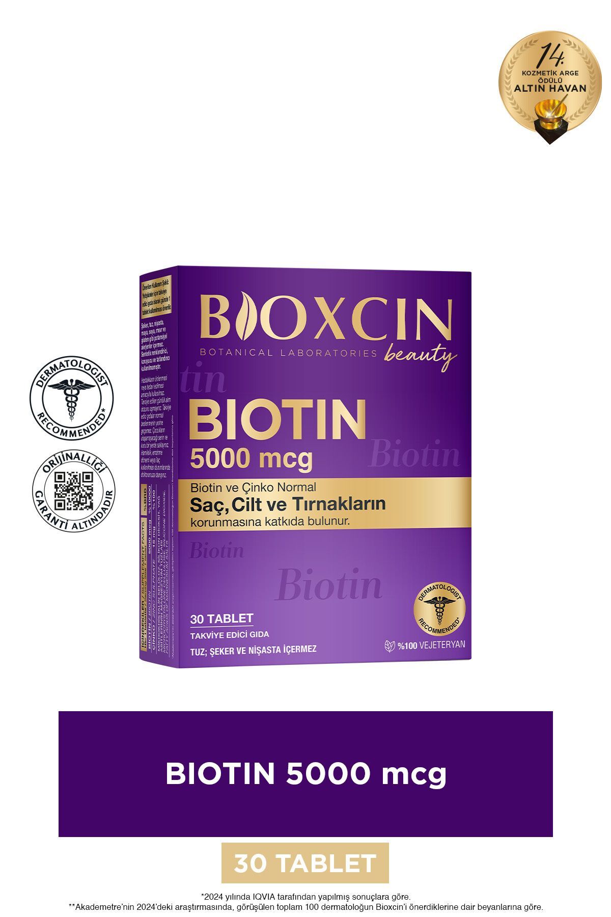 BİOXCİN BİOTİN 5.000 MCG 30 TABLET - BİOTİN + ÇİNKO 15 MG SAÇ VE TIRNAK VİTAMİNİ 2 Lİ AVANTAJ PAKET-