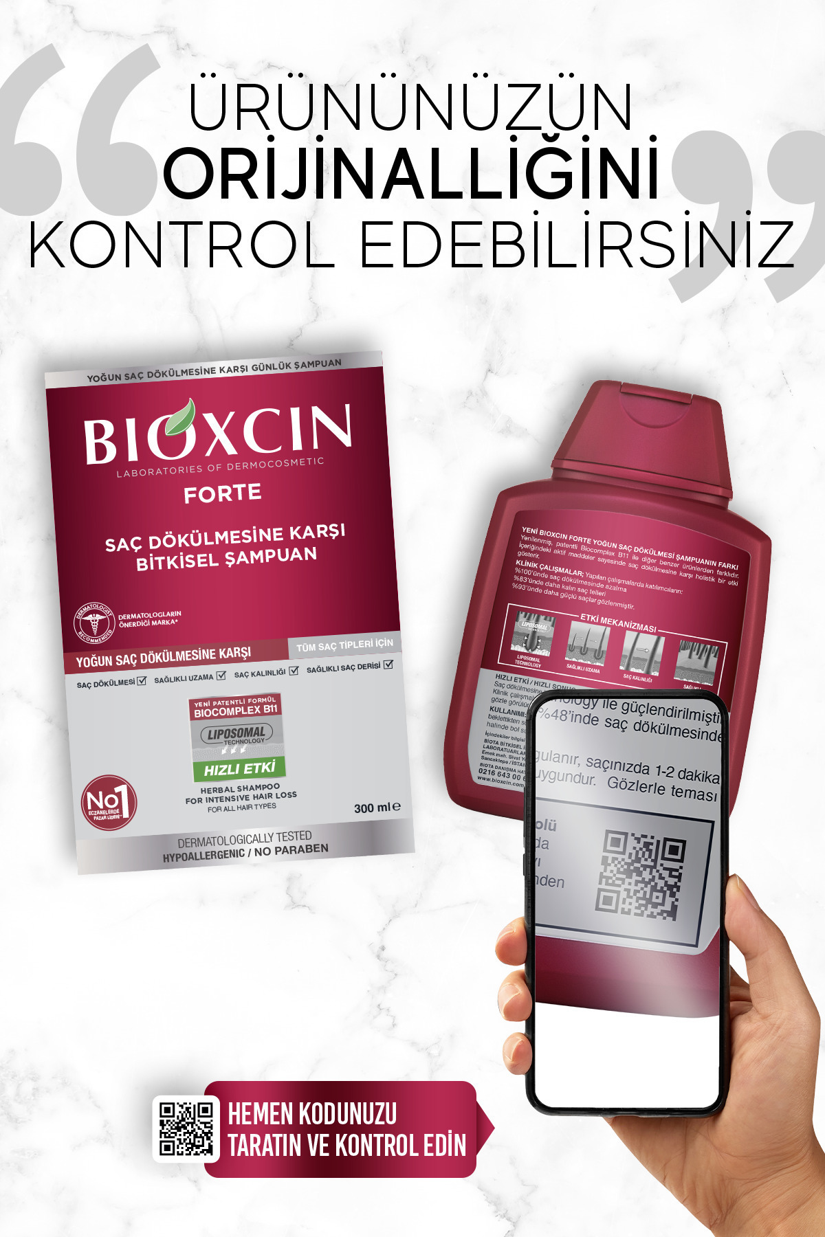 BİOXCİN FORTE YOĞUN BAKIM KİTİ (TABLET-ŞAMPUAN-SERUM) YOĞUN SAÇ DÖKÜLMESİ SETİ-