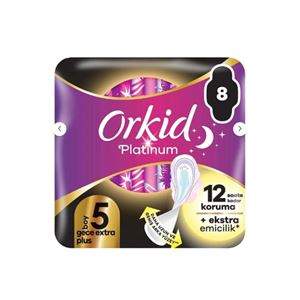 ORKİD PLATİNUM GECE EKSTRA PLUS (BOY 5) 8 ADET HİJYENİK PED-