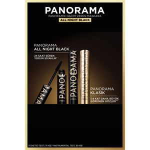 L'Oreal Paris Panorama Hacim Veren Maskara All Night Black - Siyah-