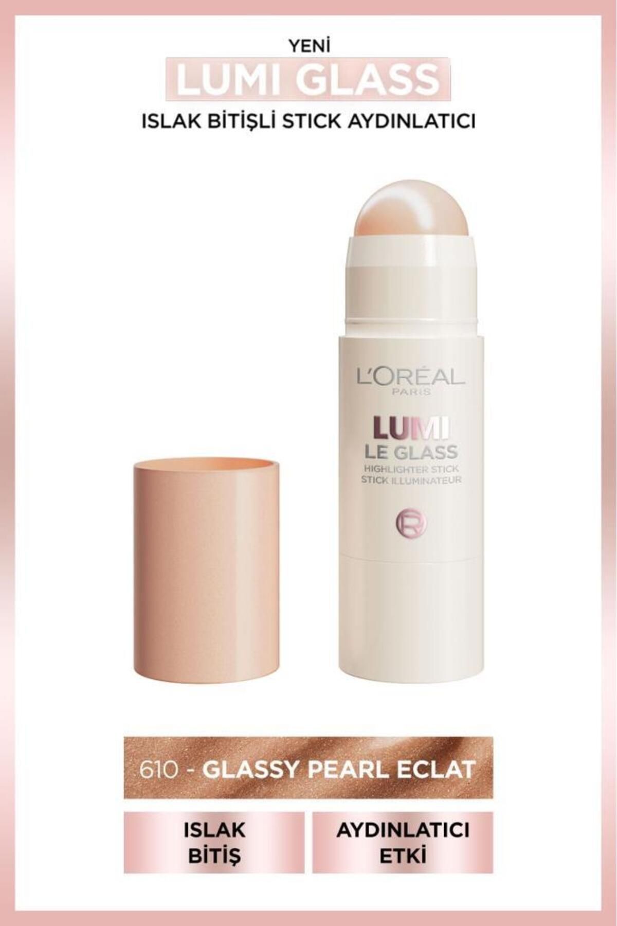 L'Oreal Paris L'Oréal Paris Lumi Glass Islak Bitişli Stick Aydınlatıcı - 610 Glassy Pearl Eclat-