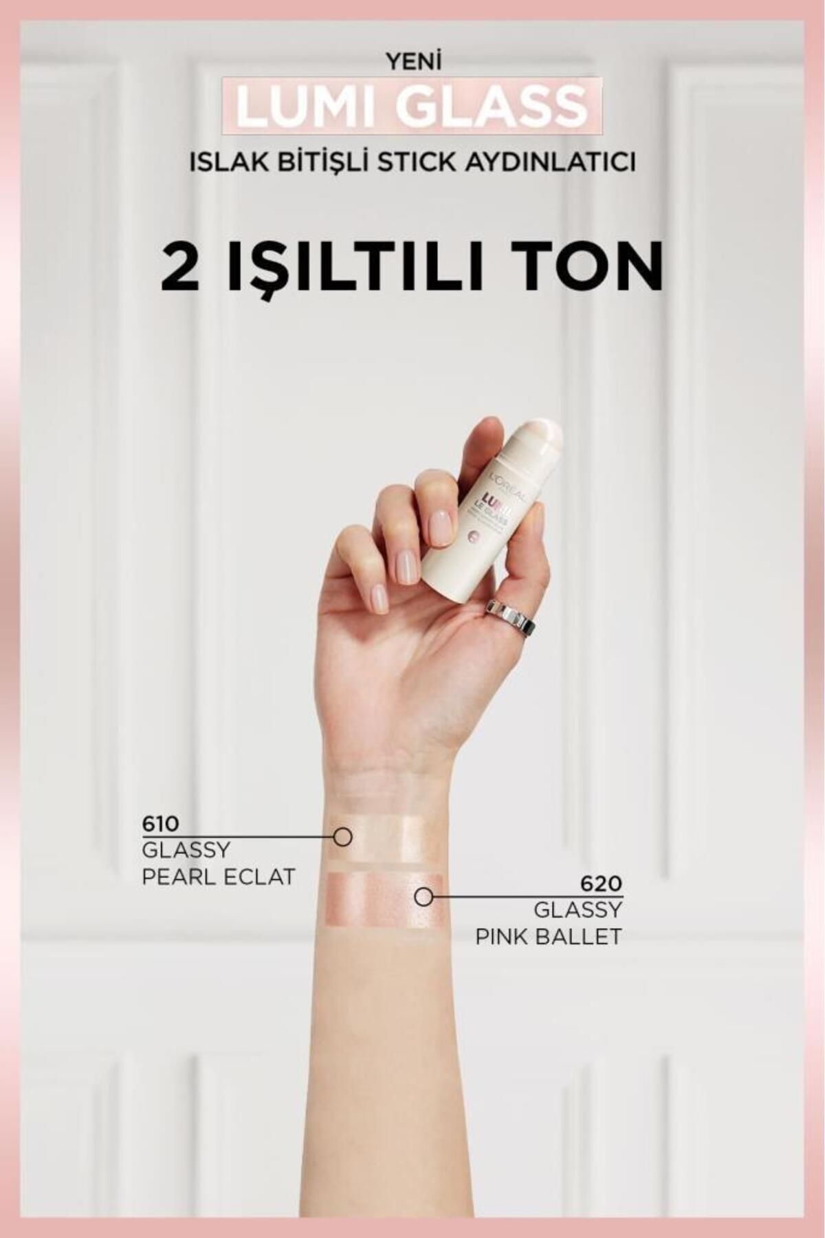 L'Oreal Paris L'Oréal Paris Lumi Glass Islak Bitişli Stick Aydınlatıcı - 610 Glassy Pearl Eclat-